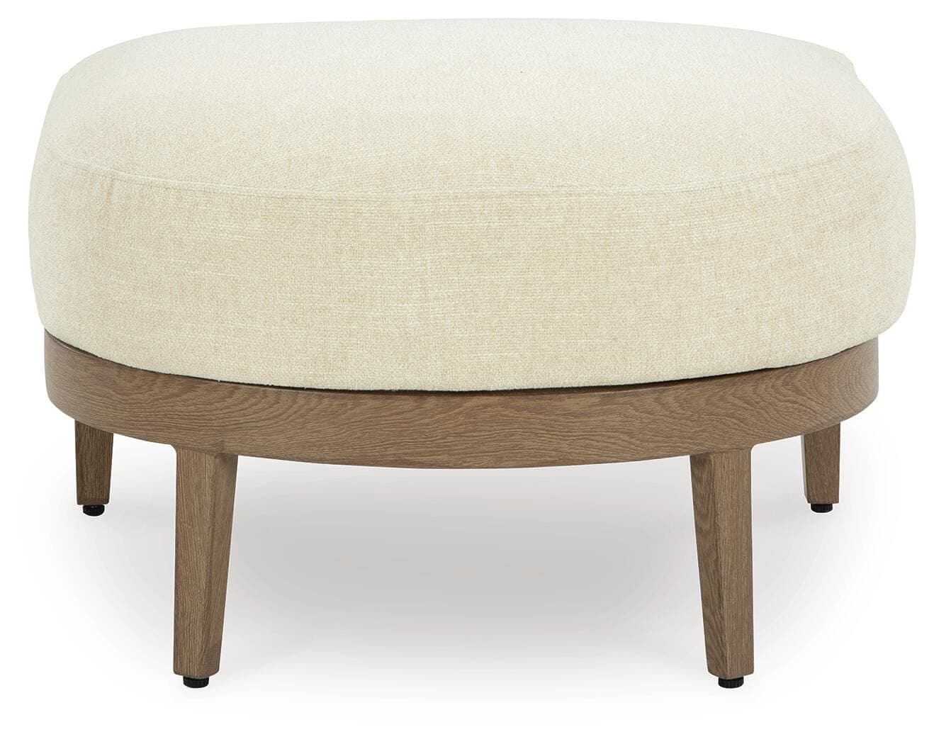 Serene Bay Outdoor Ottoman with Cushion — Brown/Beige — view 3