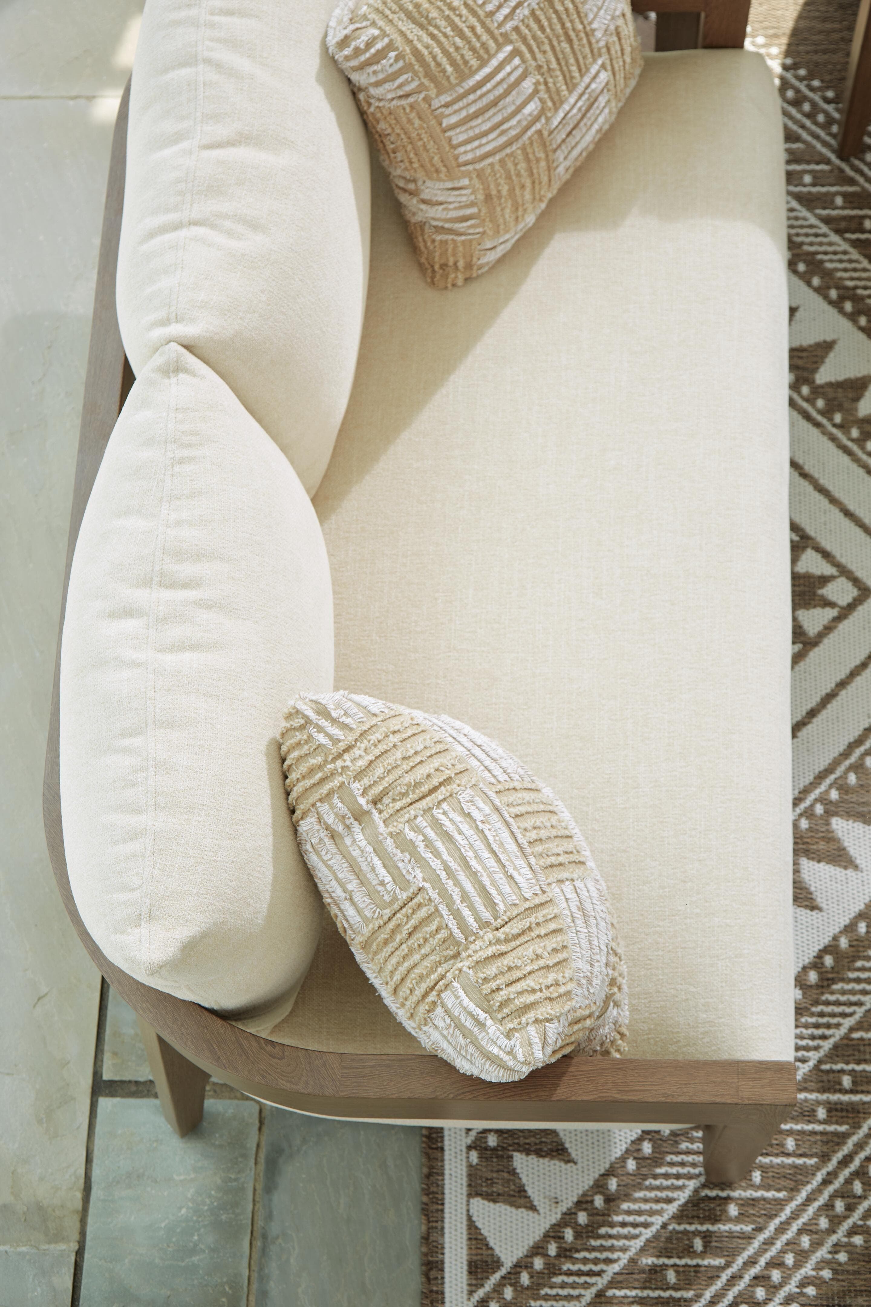 Serene Bay Outdoor Loveseat with Cushion — Brown/Beige — view 7