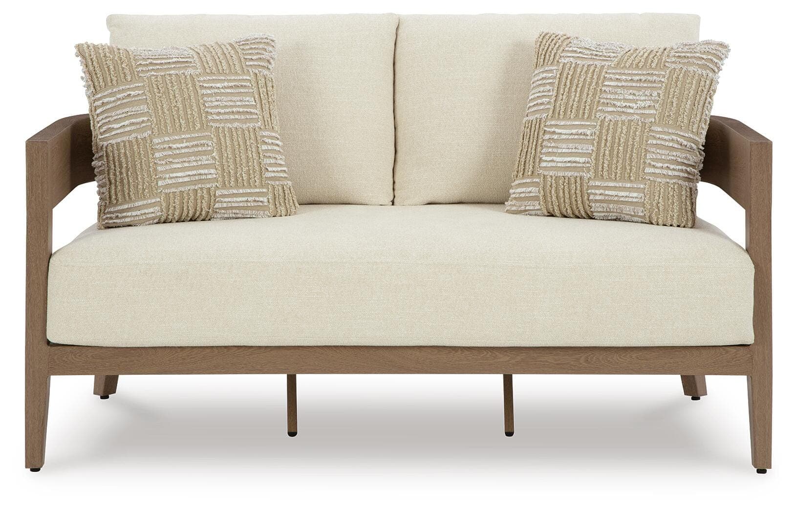 Serene Bay Outdoor Loveseat with Cushion — Brown/Beige — view 3