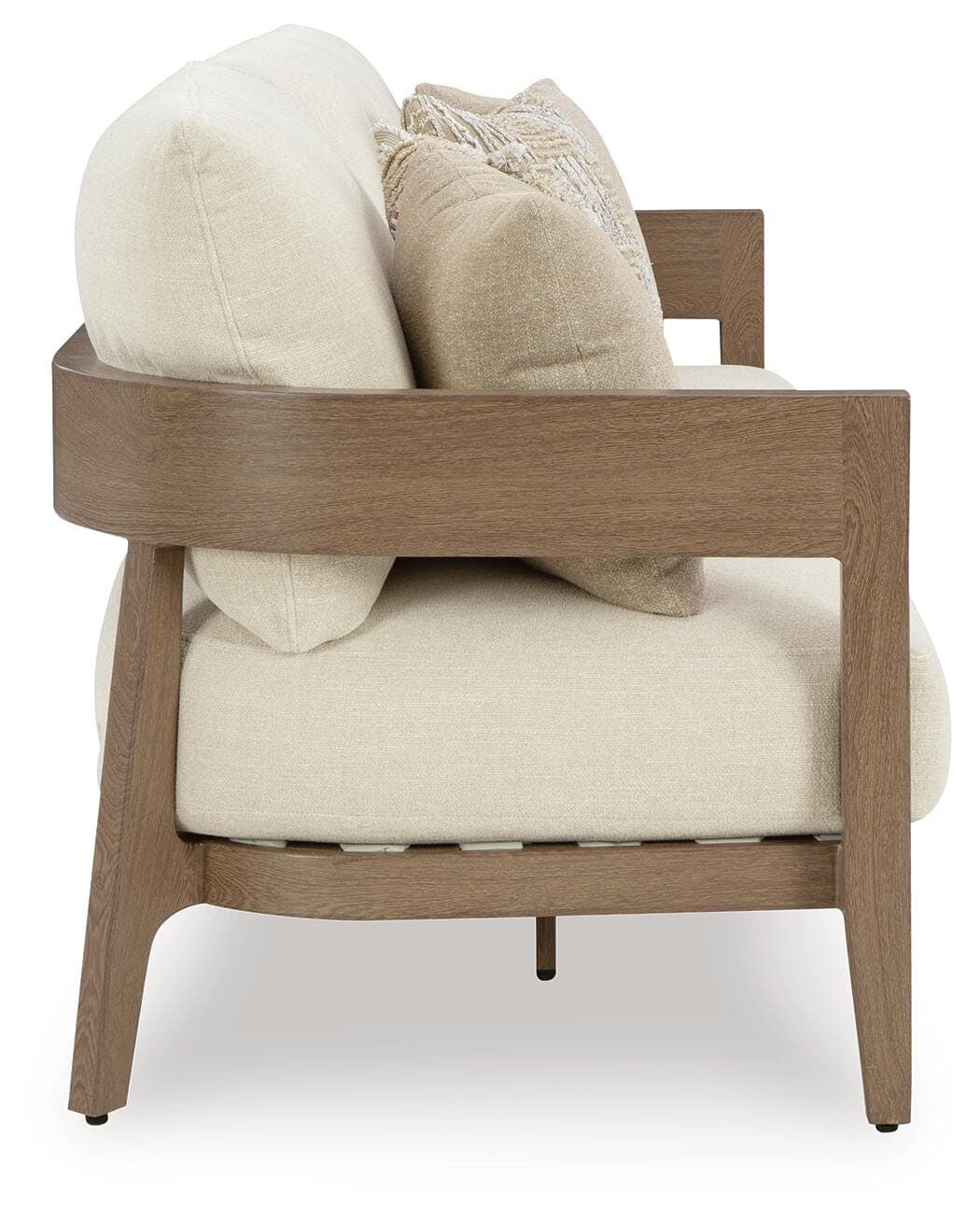 Serene Bay Outdoor Sofa with Cushion — Brown/Beige — view 4