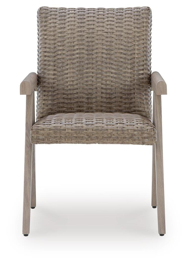 Carisbo Outdoor Arm Chair (Set of 2) — Brown/Beige — view 4
