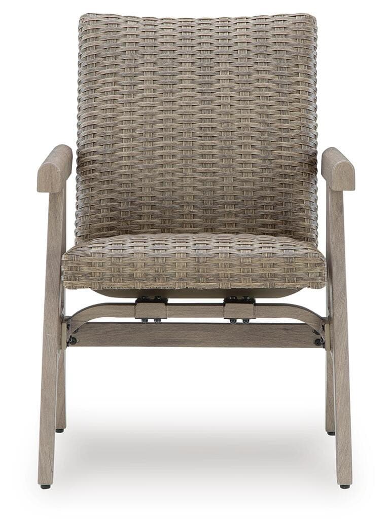 Carisbo Outdoor Rocking Arm Chair (Set of 2) — Brown/Beige — view 4