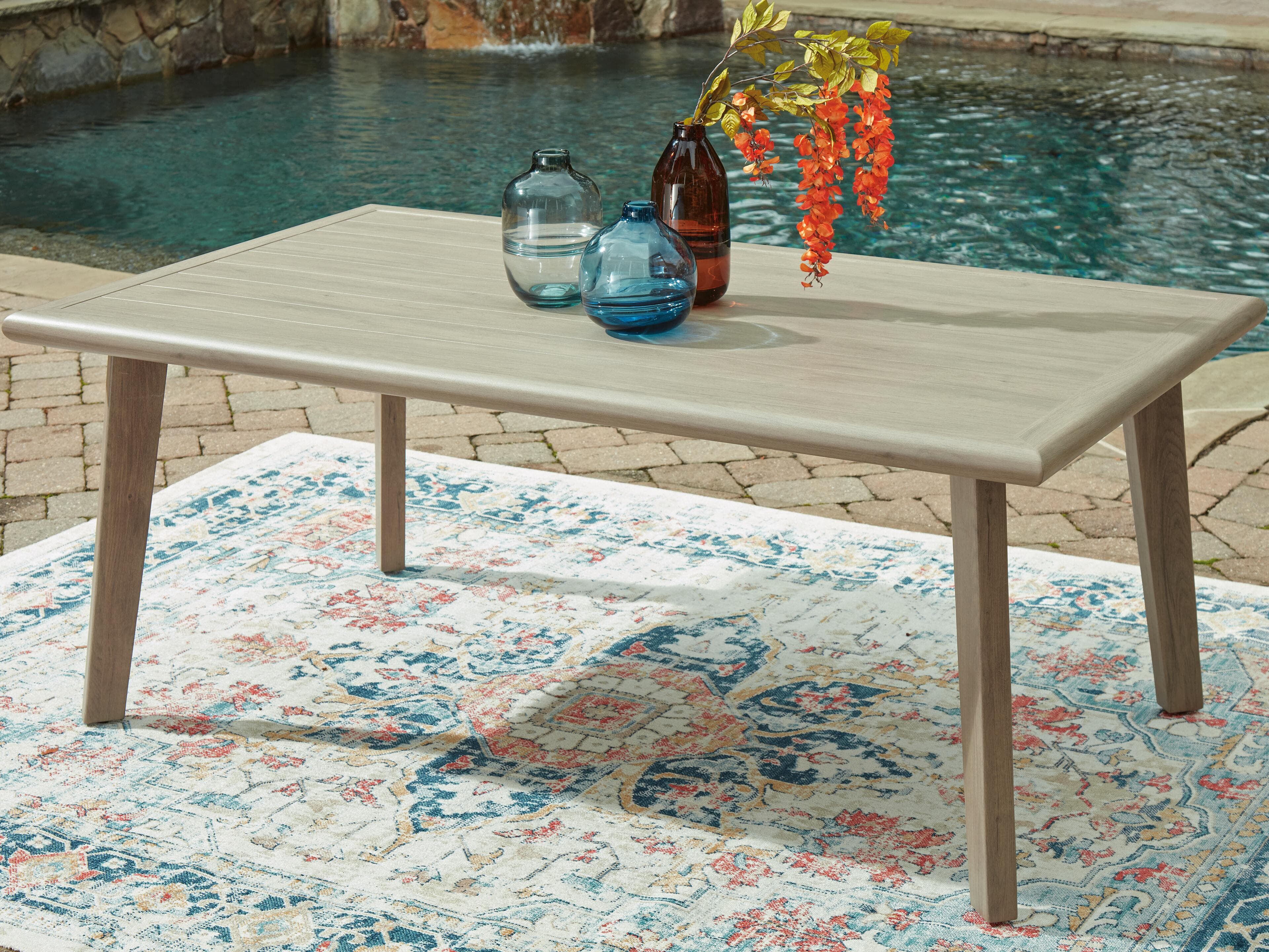 Carisbo Outdoor Dining Table — Brown/Beige — view 2