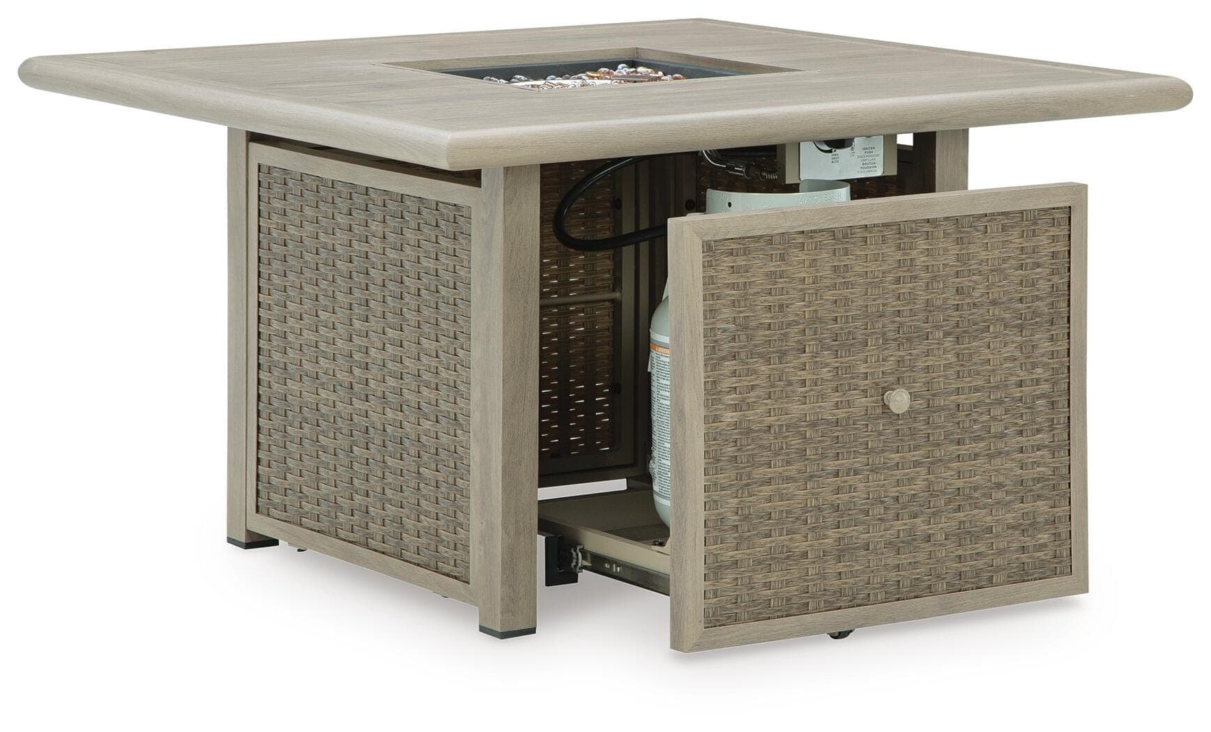 Carisbo Fire Pit Table — Brown/Beige — view 6