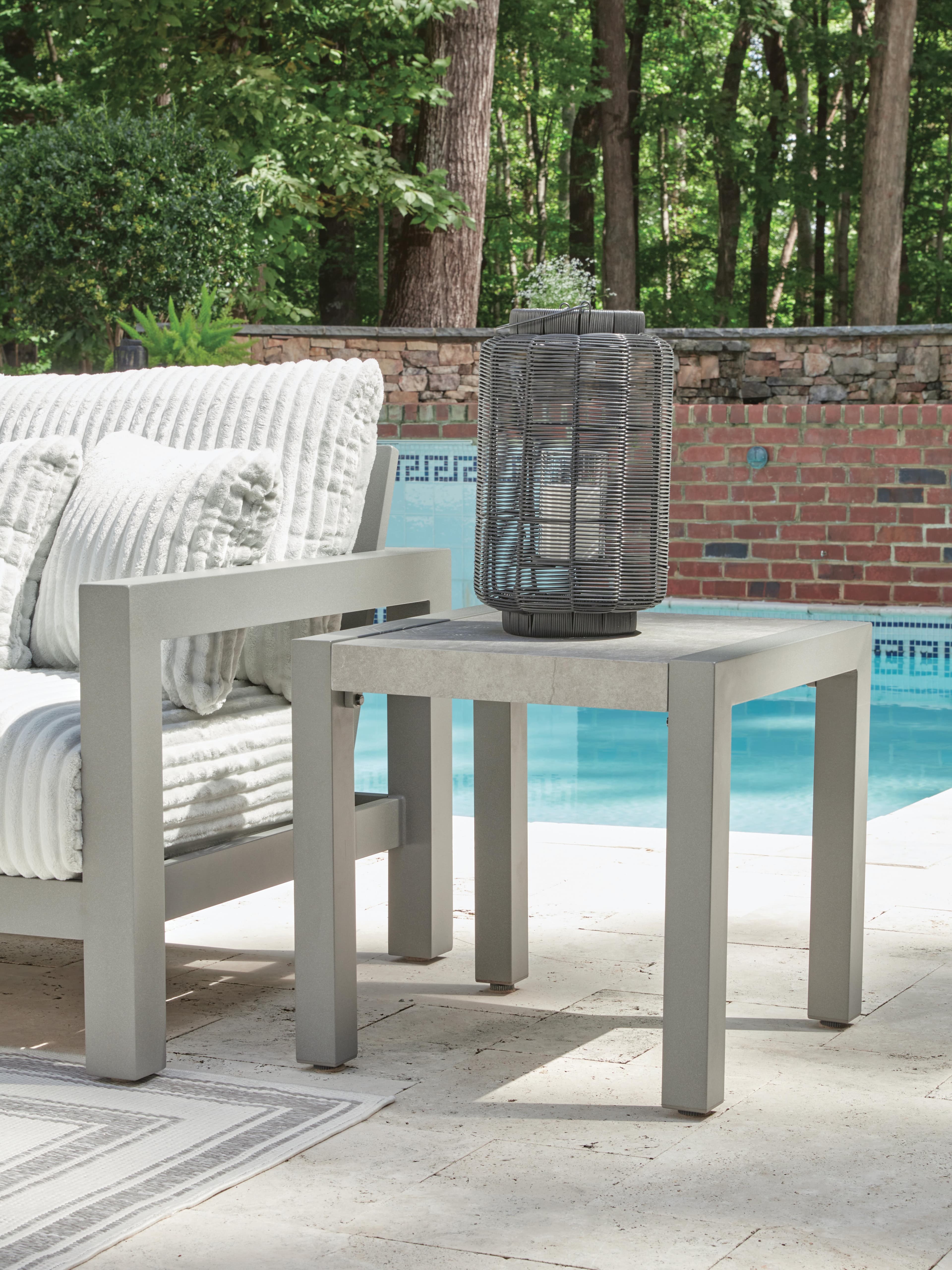 Moonlight View Outdoor End Table — Black/Gray — view 2