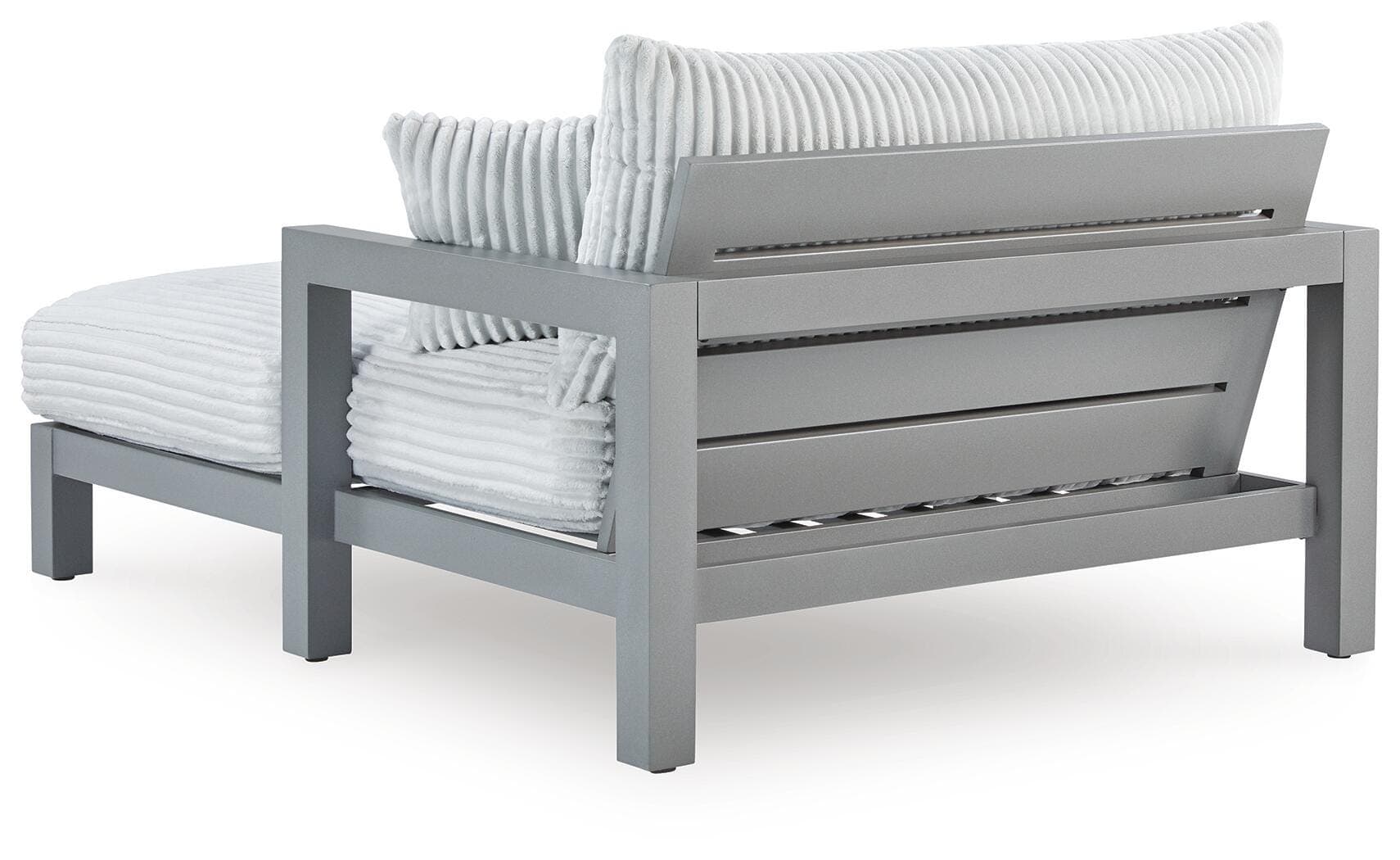 Moonlight View Outdoor Chaise Lounge with Cushion — Black/Gray — view 4