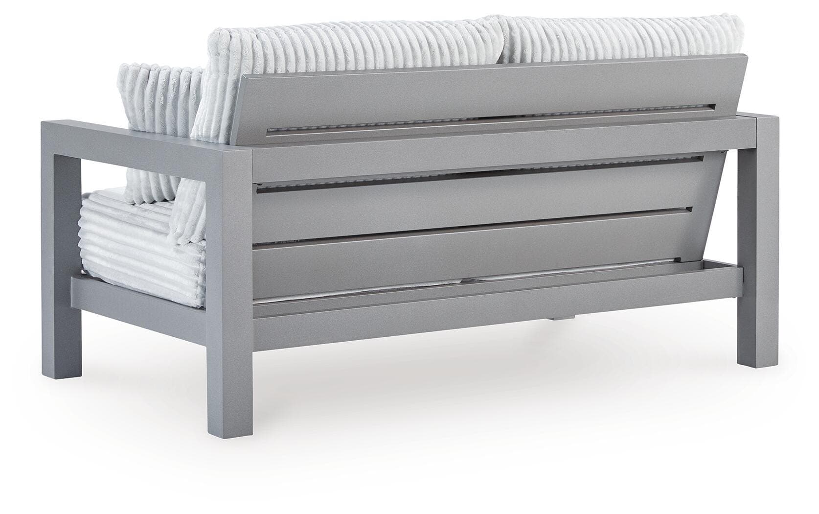 Moonlight View Outdoor Loveseat with Cushion — Black/Gray — view 4