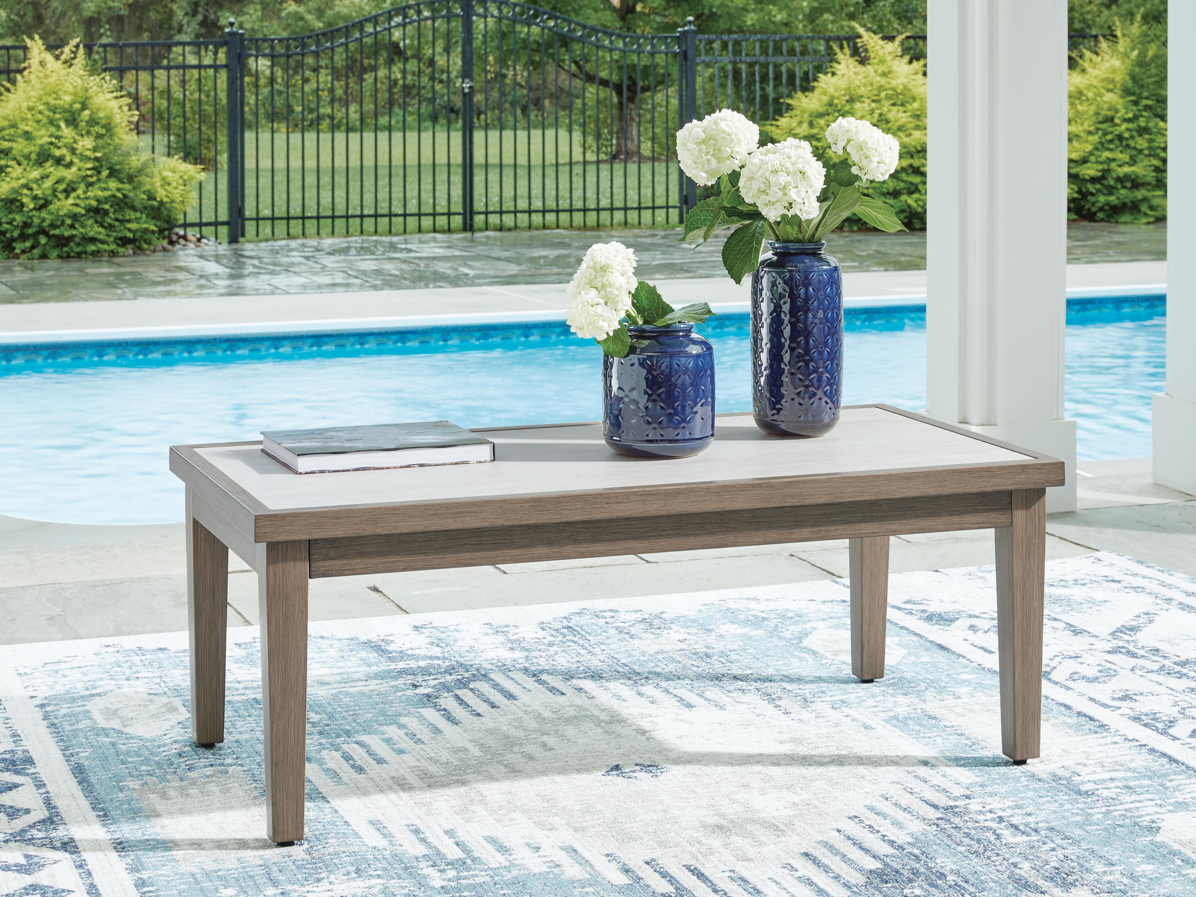 Rainier Ranch Outdoor Coffee Table — Brown/Beige — view 2