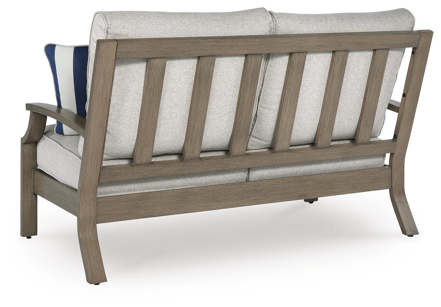 Rainier Ranch Outdoor Loveseat with Cushion — Brown/Beige — view 5