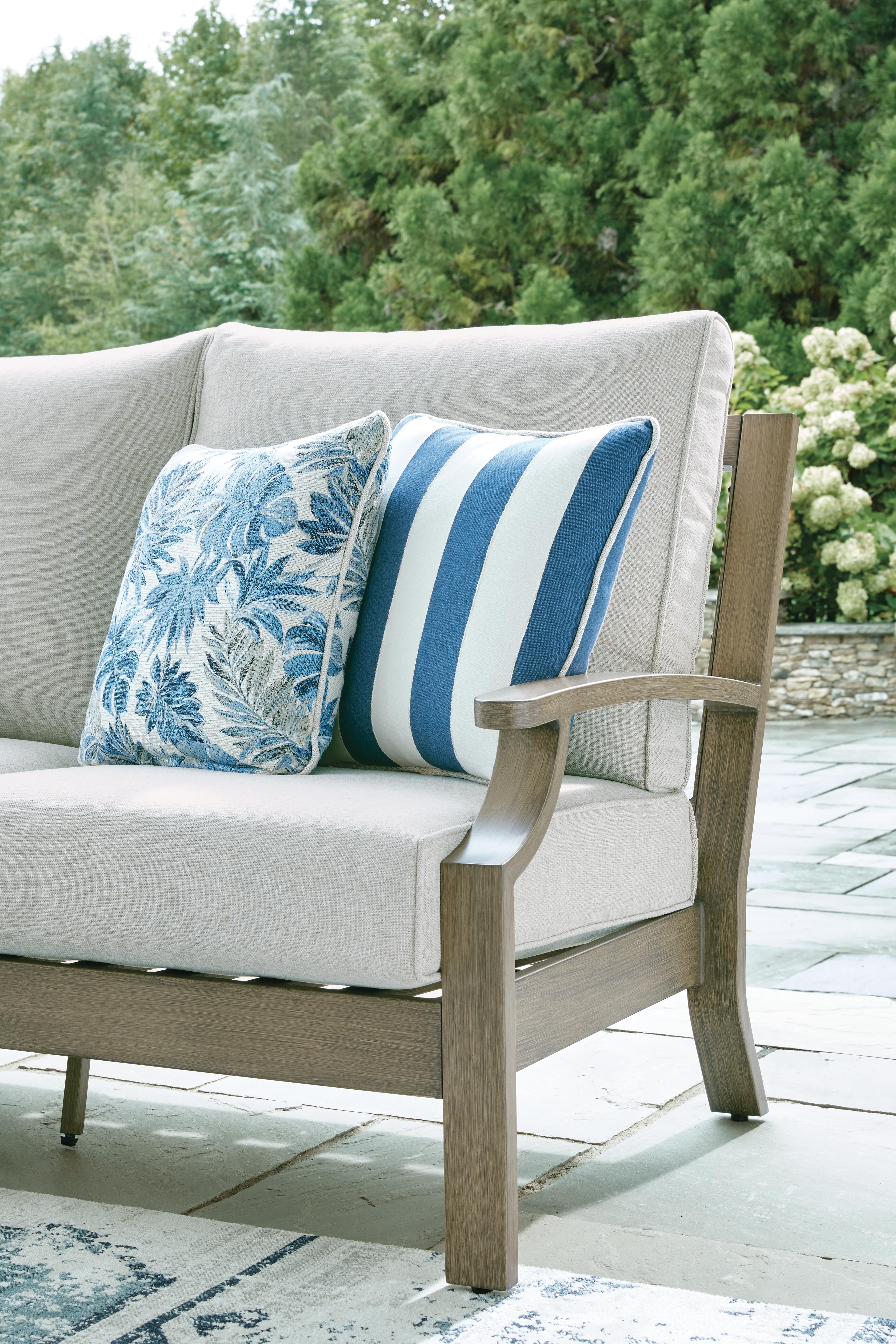 Rainier Ranch Outdoor Sofa with Cushion — Brown/Beige — view 6