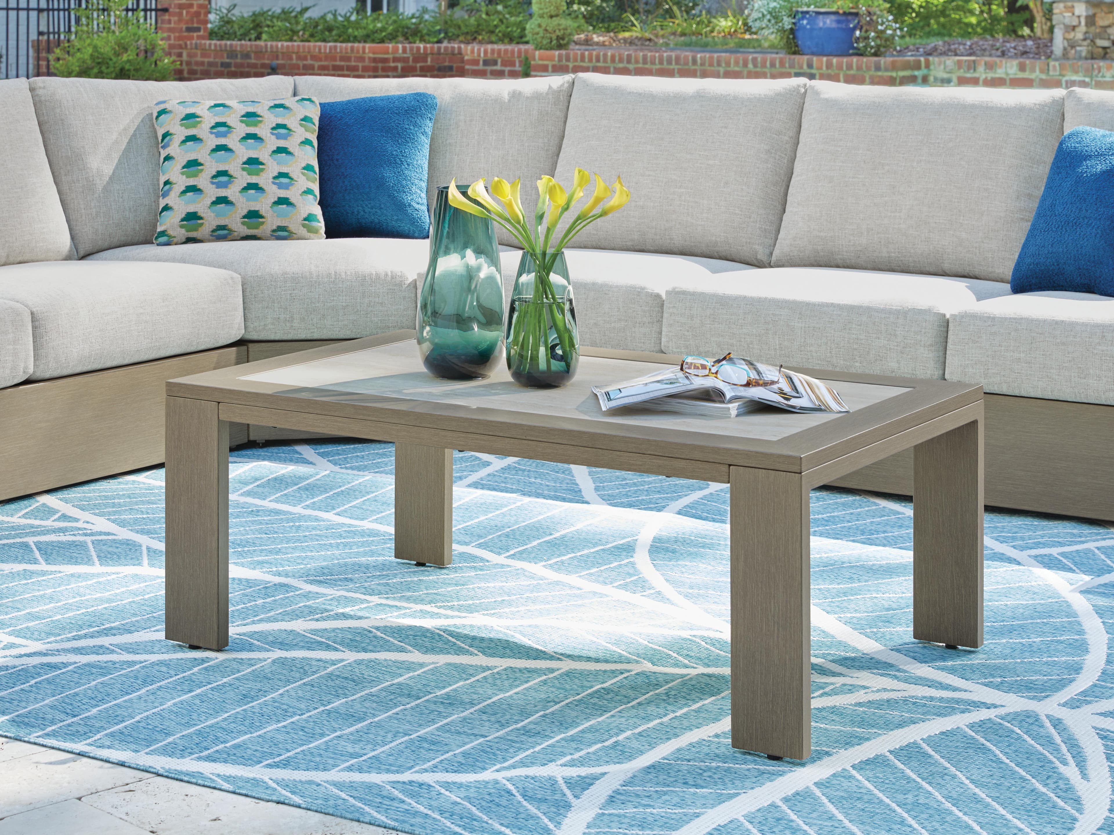 Kimpton Isle Outdoor Coffee Table — Brown/Beige — view 2
