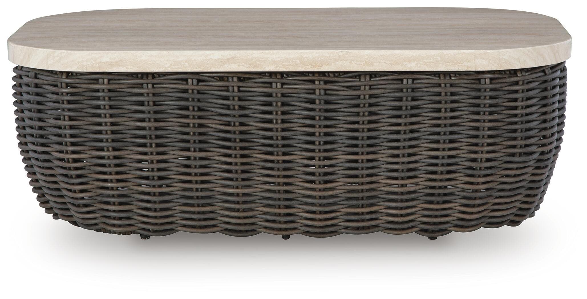 Kimora Outdoor Coffee Table — Brown/Beige — view 3