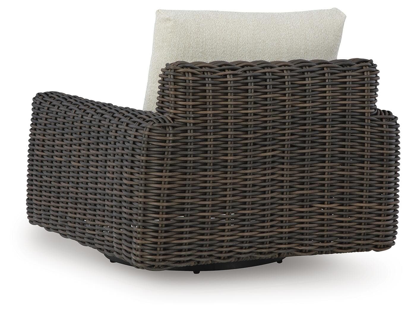 Kimora Outdoor Swivel Lounge Chair — Beige/Dark Brown — view 5