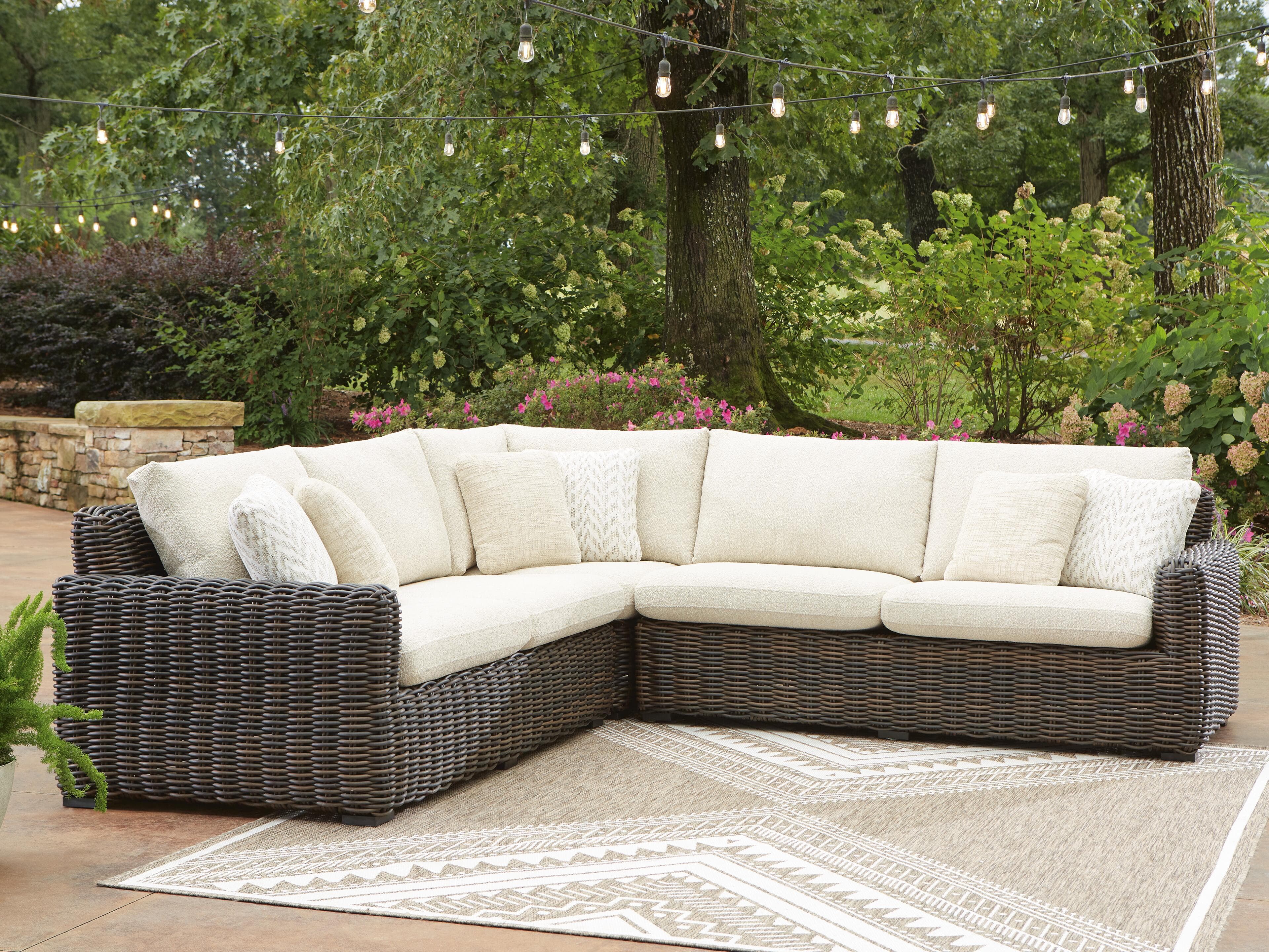 Kimora 3-Piece Outdoor Sectional — Brown/Beige — view 2