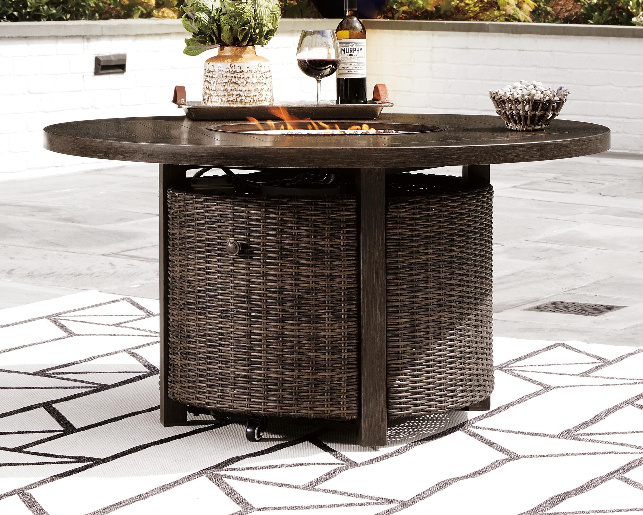Paradise Trail Fire Pit Table — Medium Brown — view 5