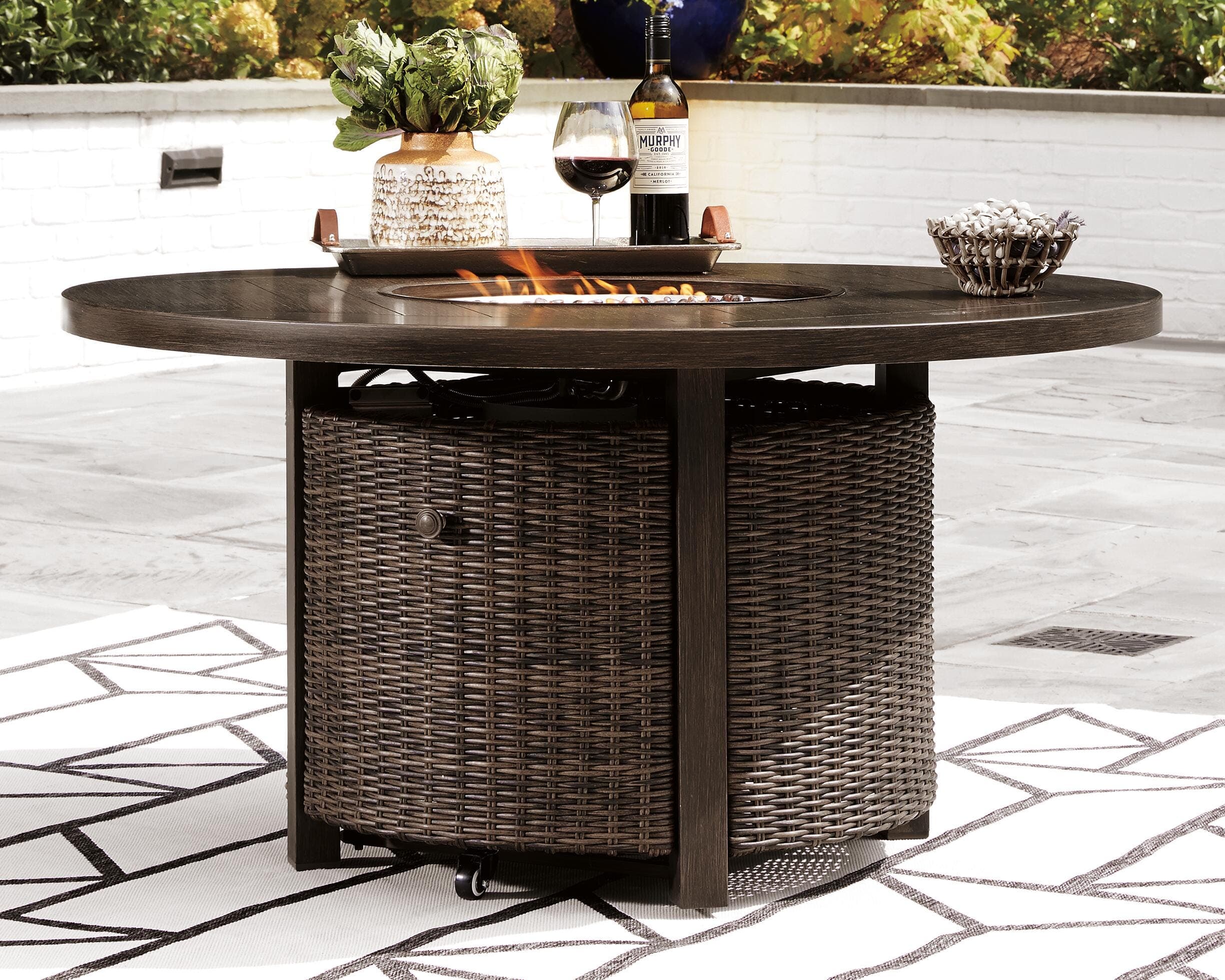 Paradise Trail Fire Pit Table — Medium Brown — view 2