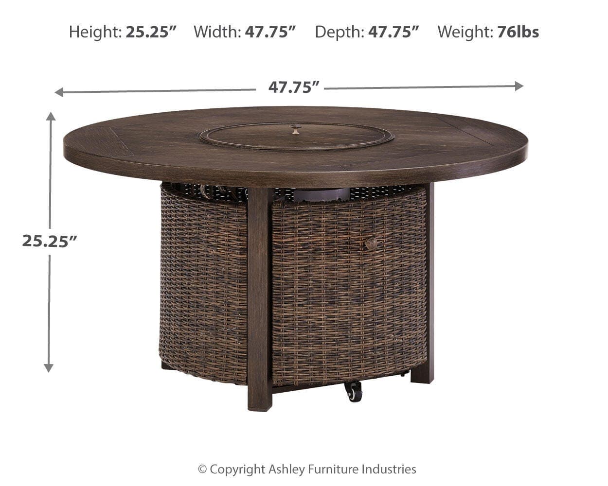 Paradise Trail Fire Pit Table — Medium Brown — view 4