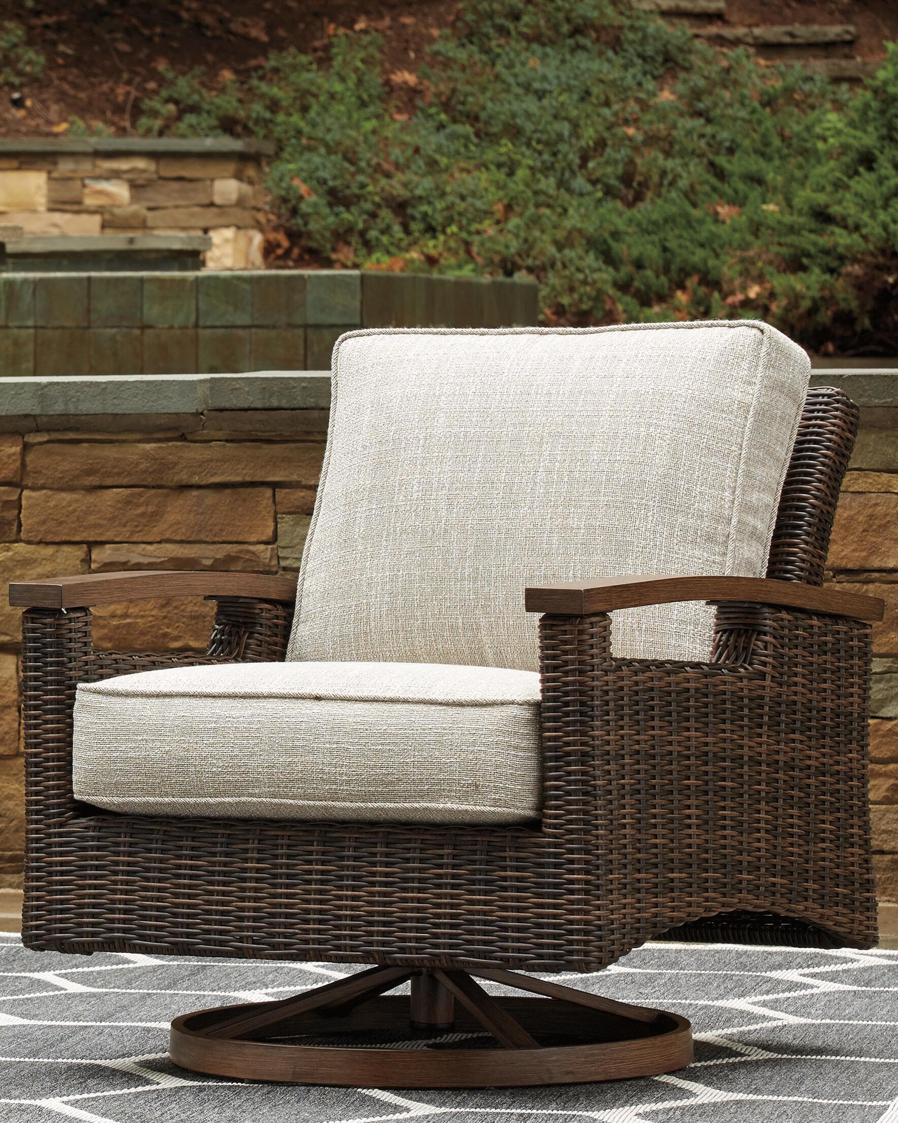 Paradise Trail Swivel Lounge Chair (Set of 2) — Brown/Beige — view 2