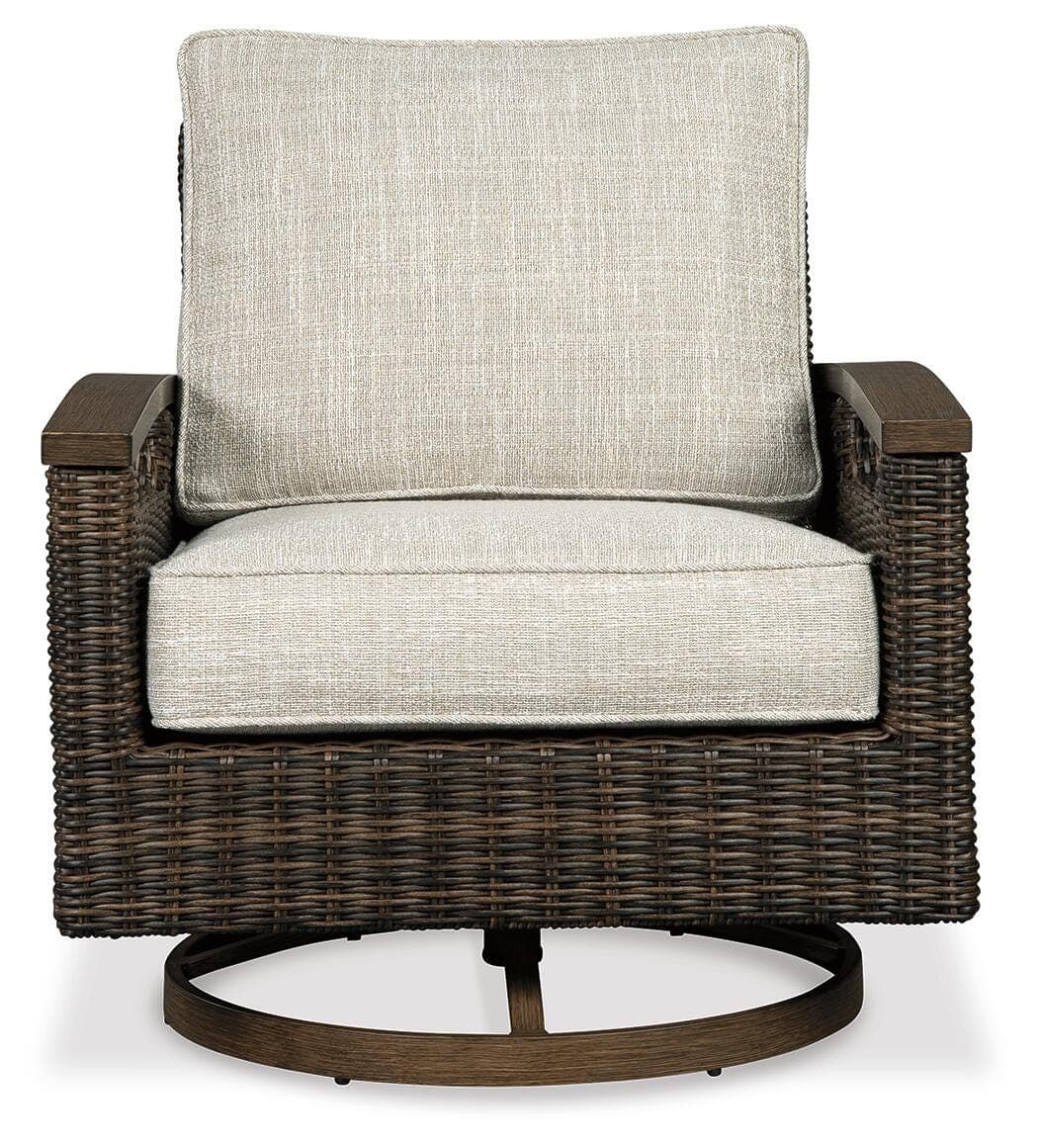 Paradise Trail Swivel Lounge Chair (Set of 2) — Brown/Beige — view 3