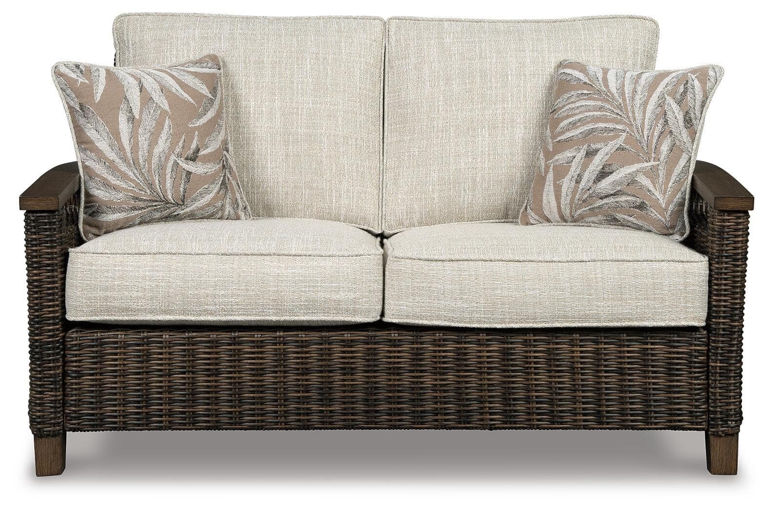 Paradise Trail Loveseat with Cushion — Brown/Beige — view 6