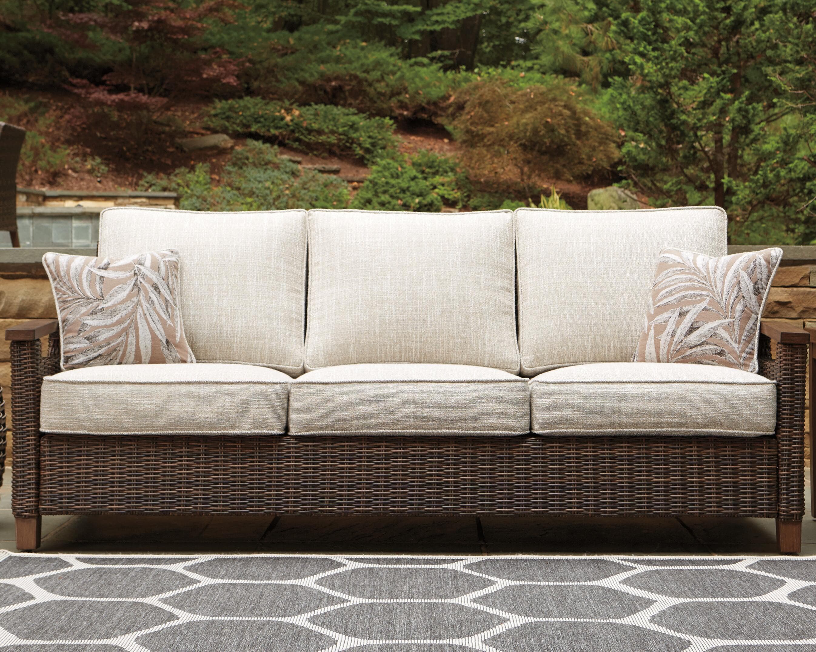 Paradise Trail Sofa with Cushion — Brown/Beige — view 2