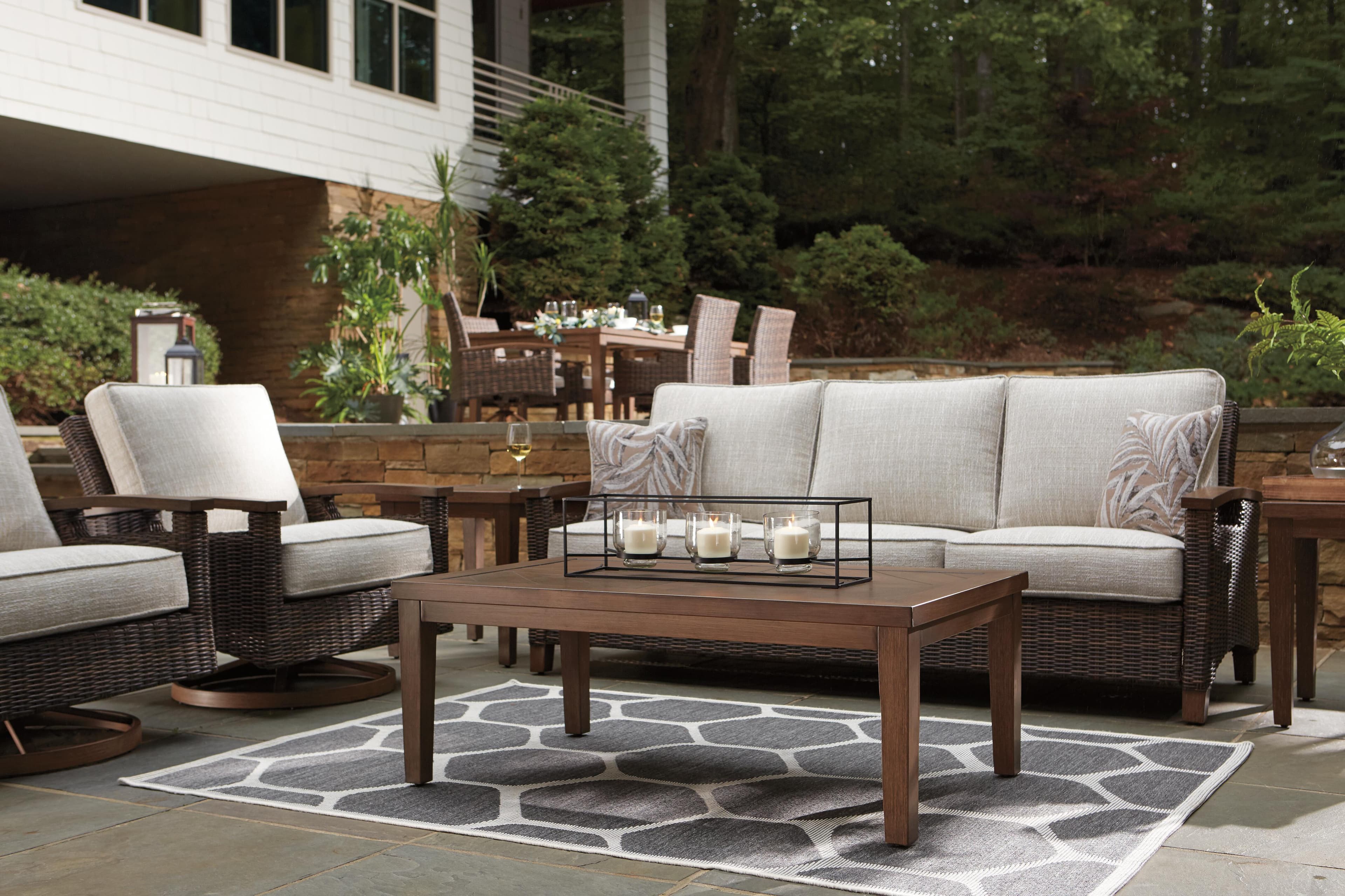 Paradise Trail Sofa with Cushion — Brown/Beige — view 7