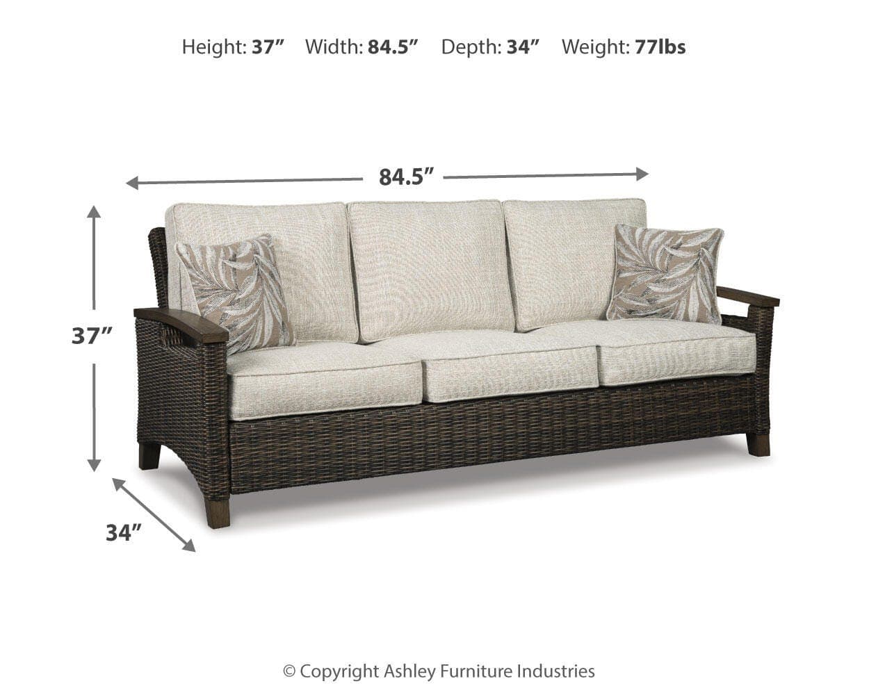 Paradise Trail Sofa with Cushion — Brown/Beige — view 4