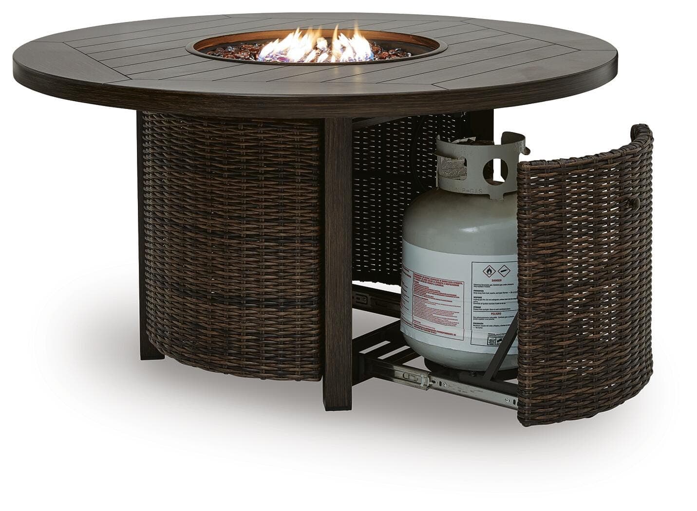 Drakes Beach Outdoor Fire Pit Table — Dark Brown — view 4