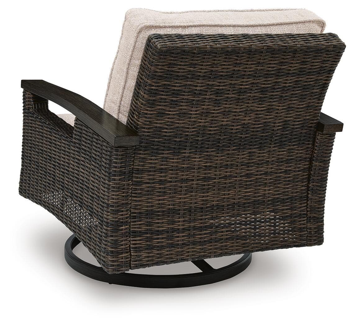 Drakes Beach Outdoor Swivel Lounge Chair (Set of 2) — Dark Brown — view 5