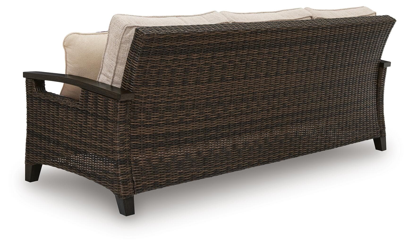 Drakes Beach Outdoor Sofa with Cushion — Dark Brown — view 4