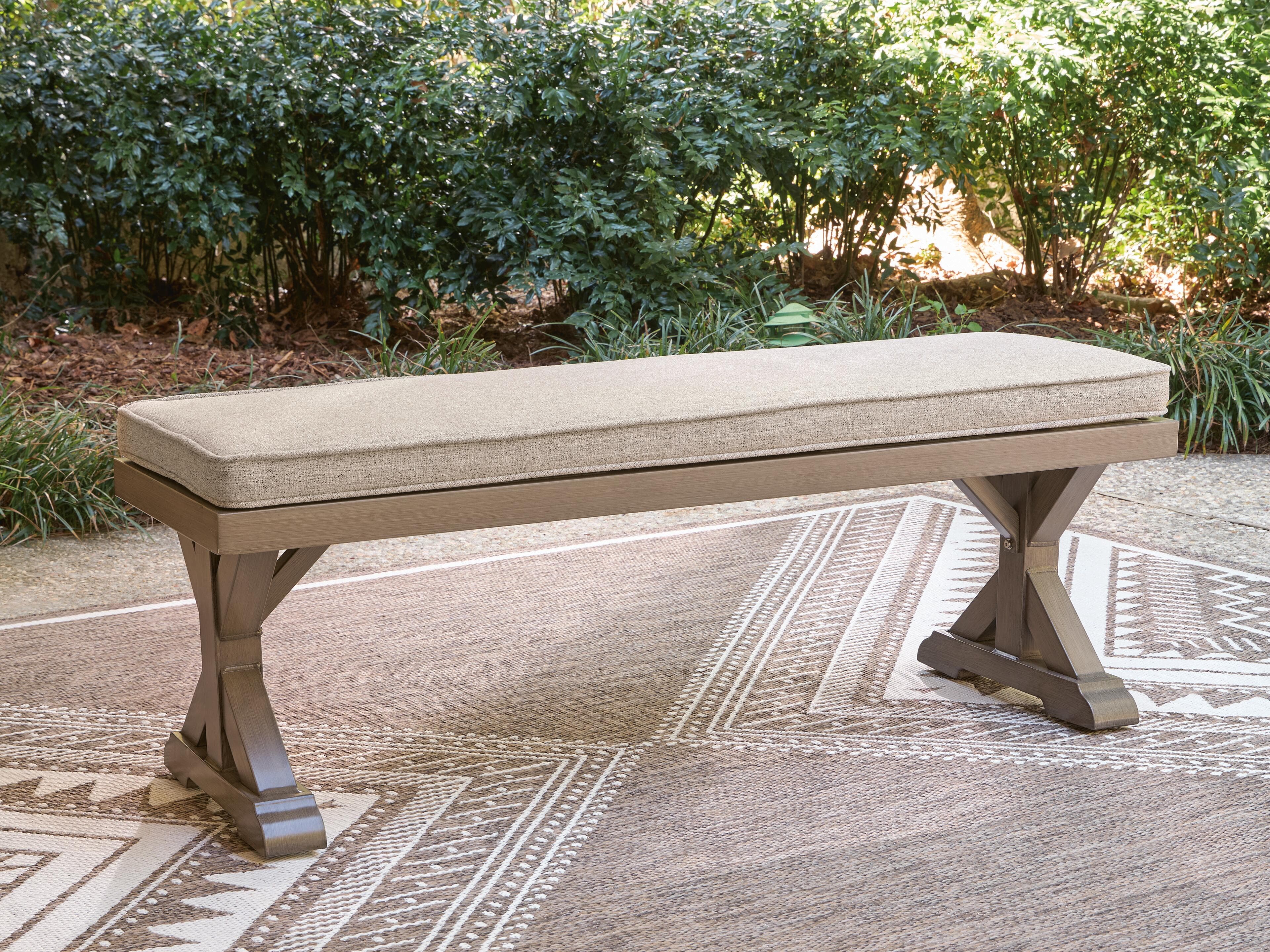 Revare Beach Bench with Cushion — Beige — view 2