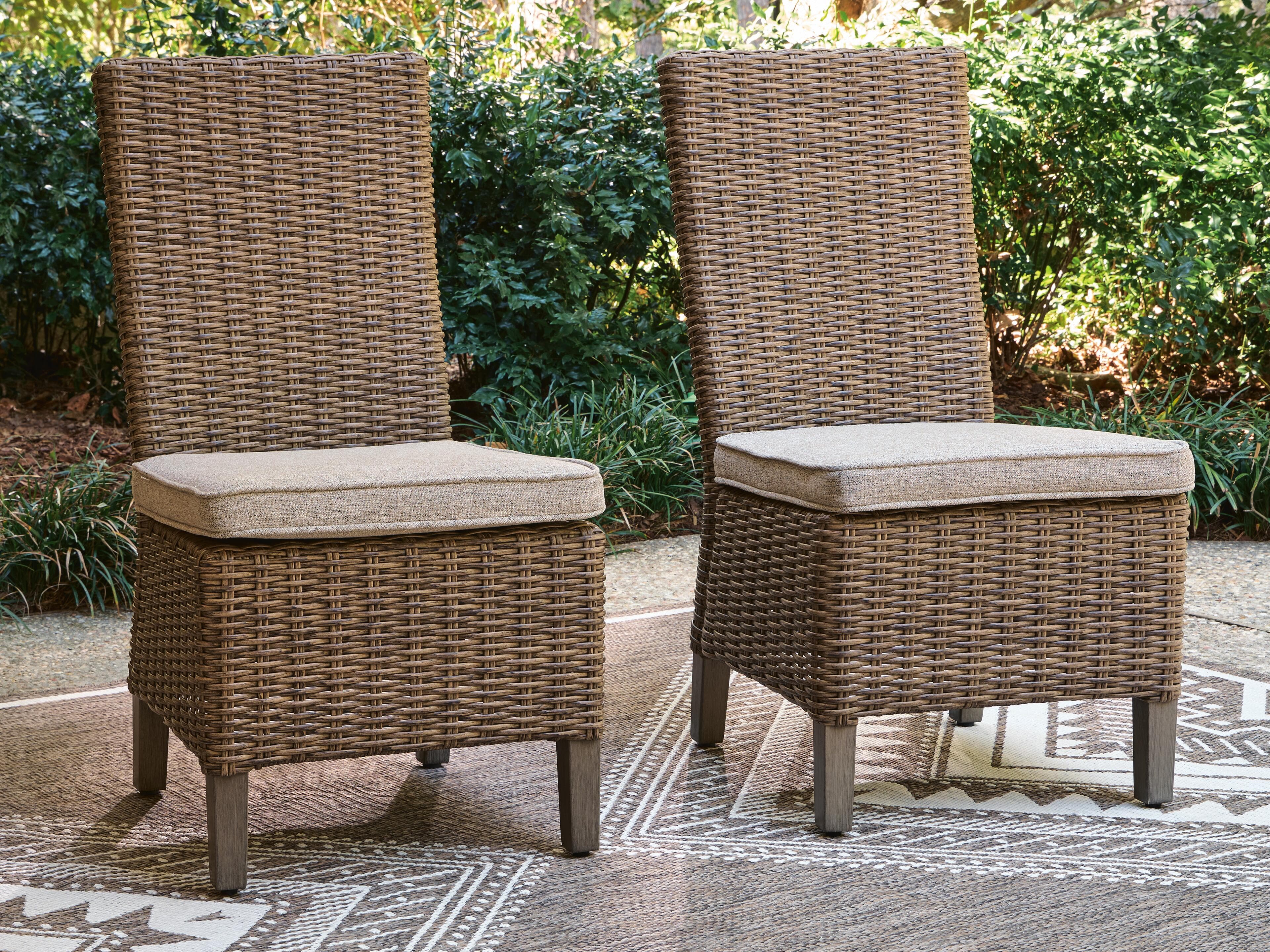 Revare Beach Side Chair with Cushion (Set of 2) — Beige — view 2