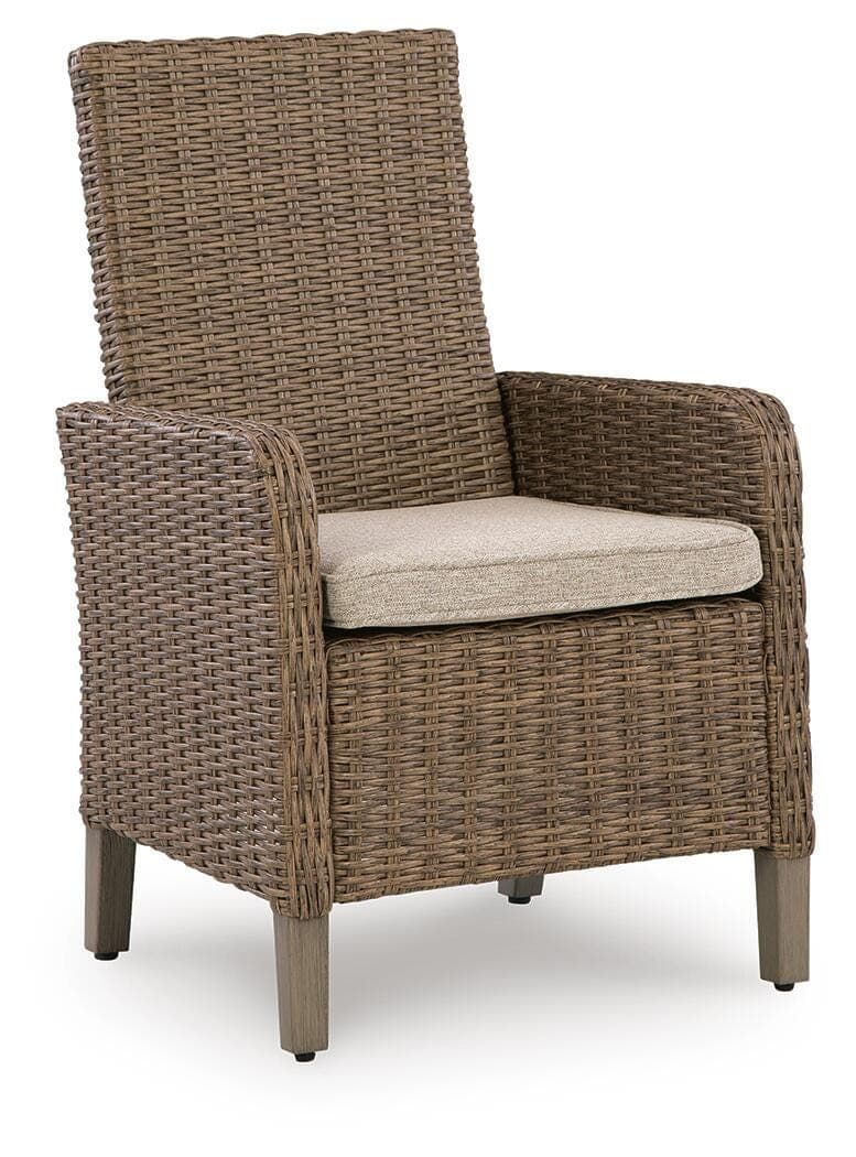Revare Beach Arm Chair with Cushion (Set of 2) — Beige — view 3