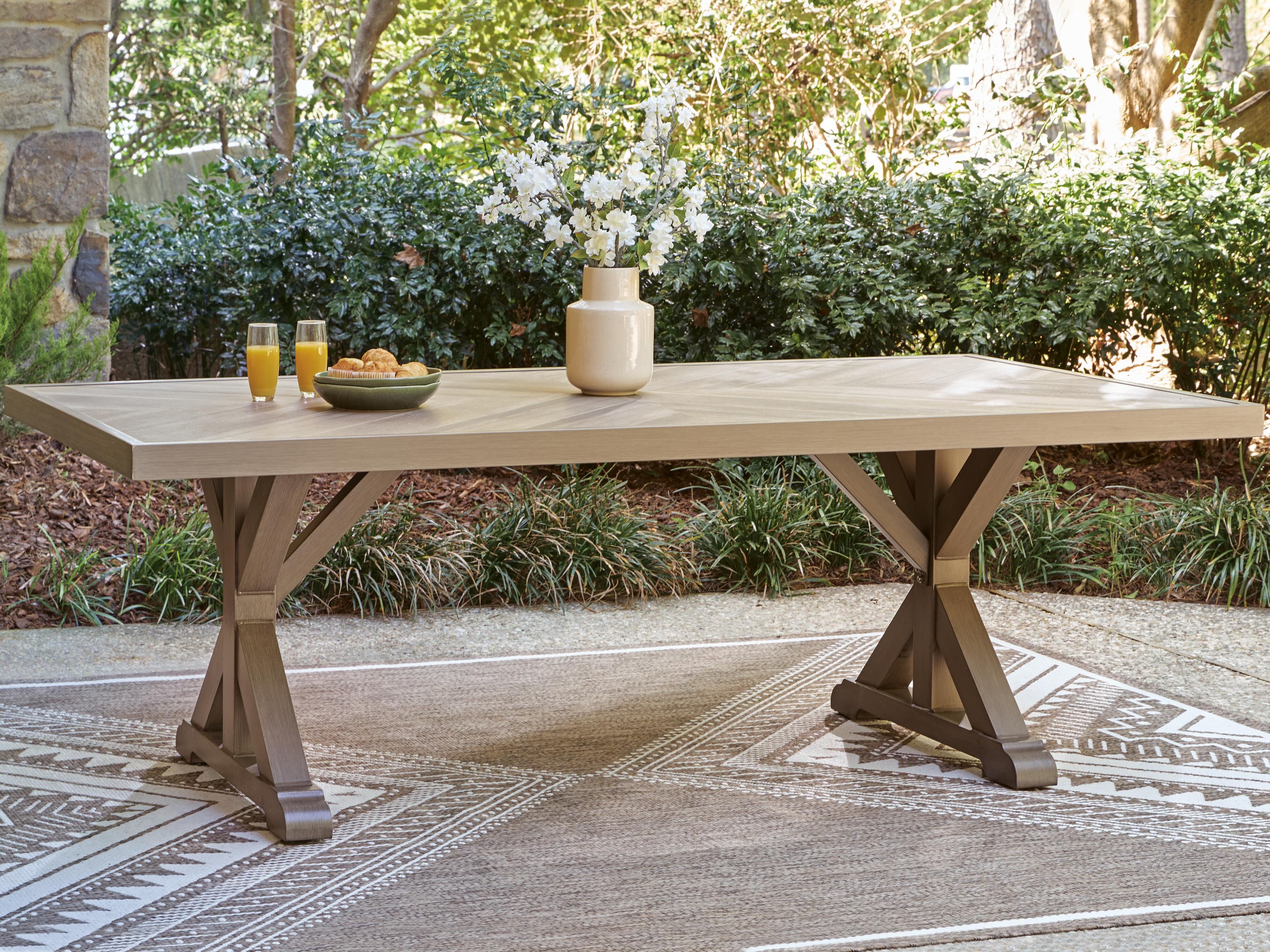 Revare Beach Outdoor Dining Table — Beige — view 2