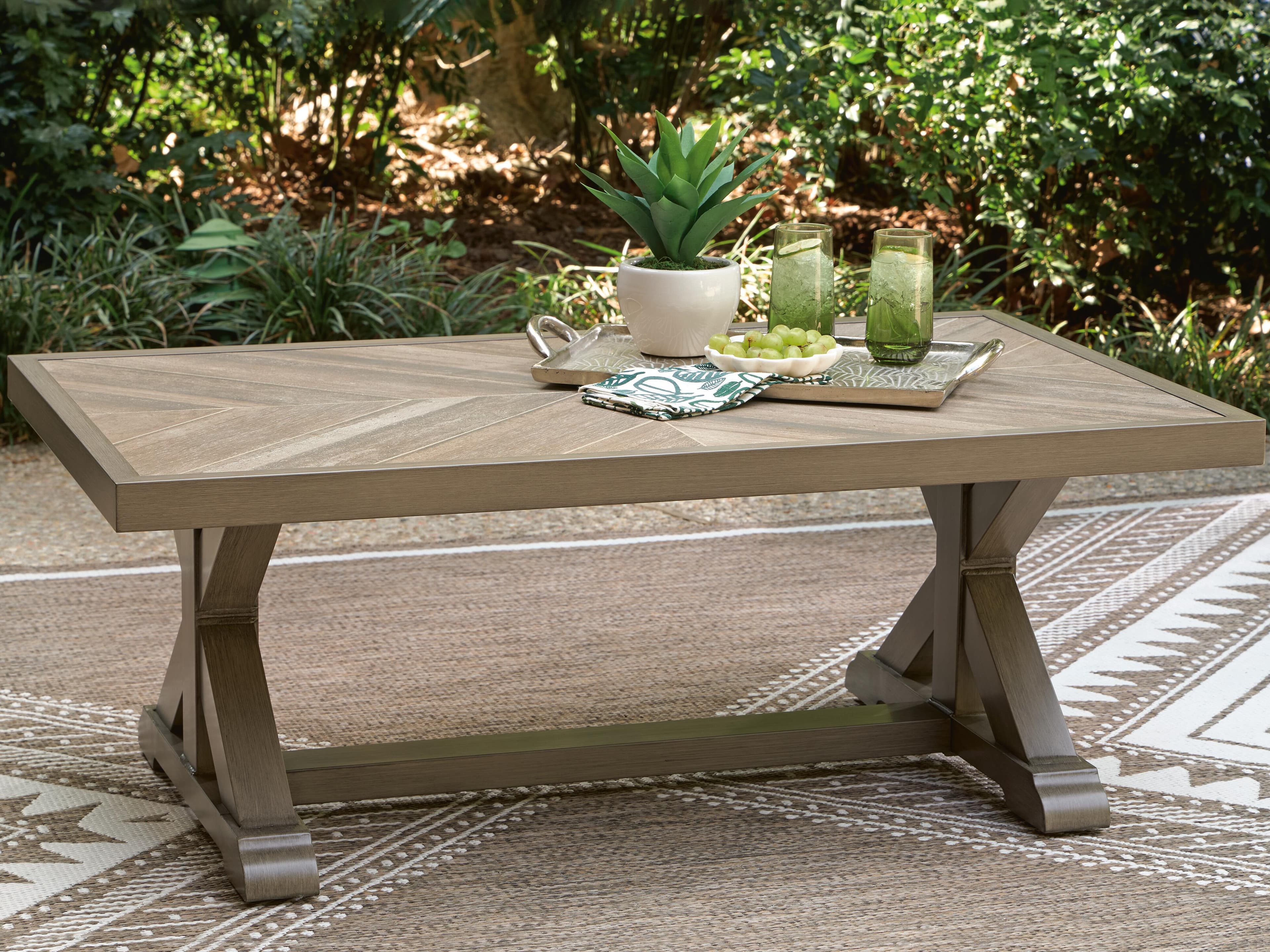 Revare Beach Outdoor Coffee Table — Beige — view 2