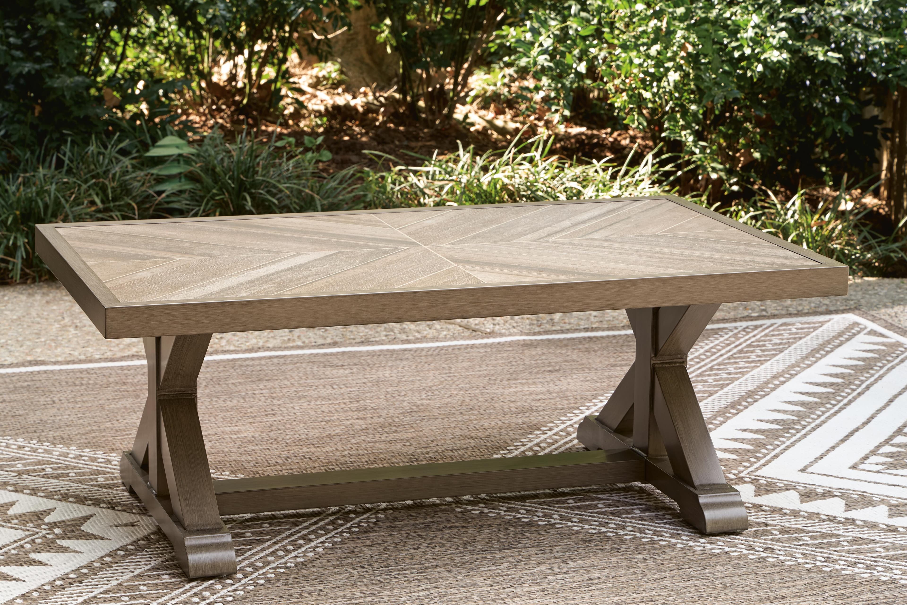 Revare Beach Outdoor Coffee Table — Beige — view 4