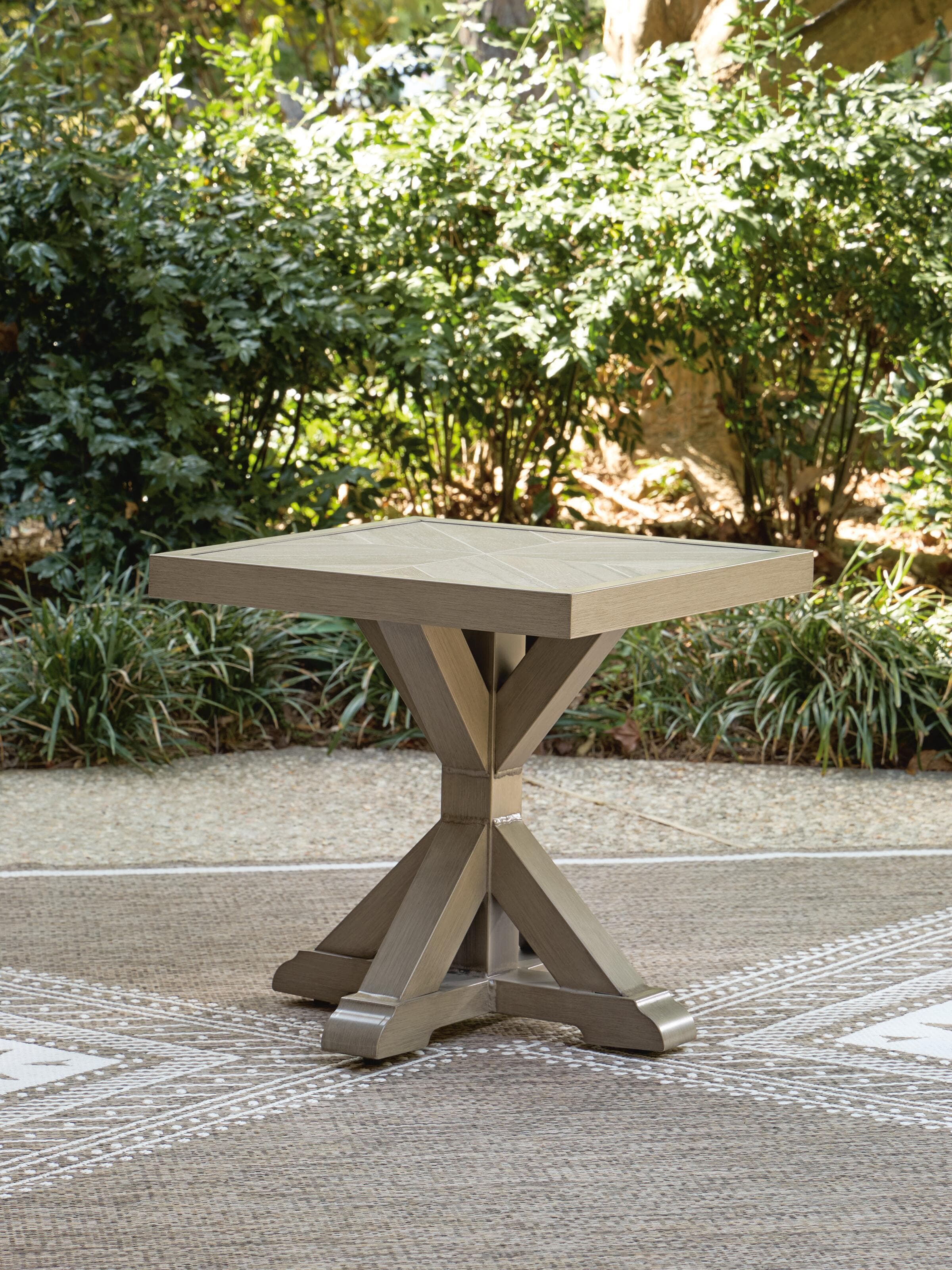 Revare Beach Outdoor End Table — Beige — view 4