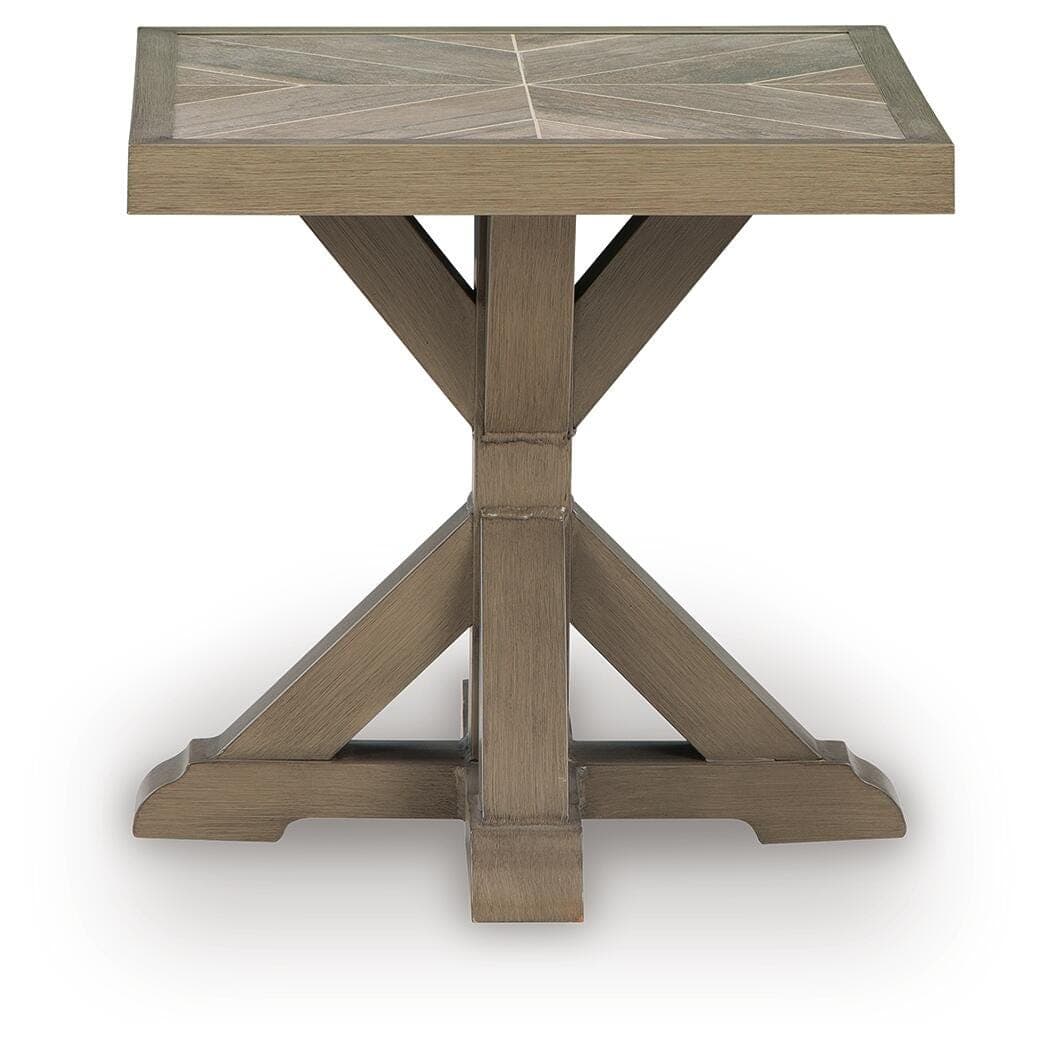 Revare Beach Outdoor End Table — Beige — view 3
