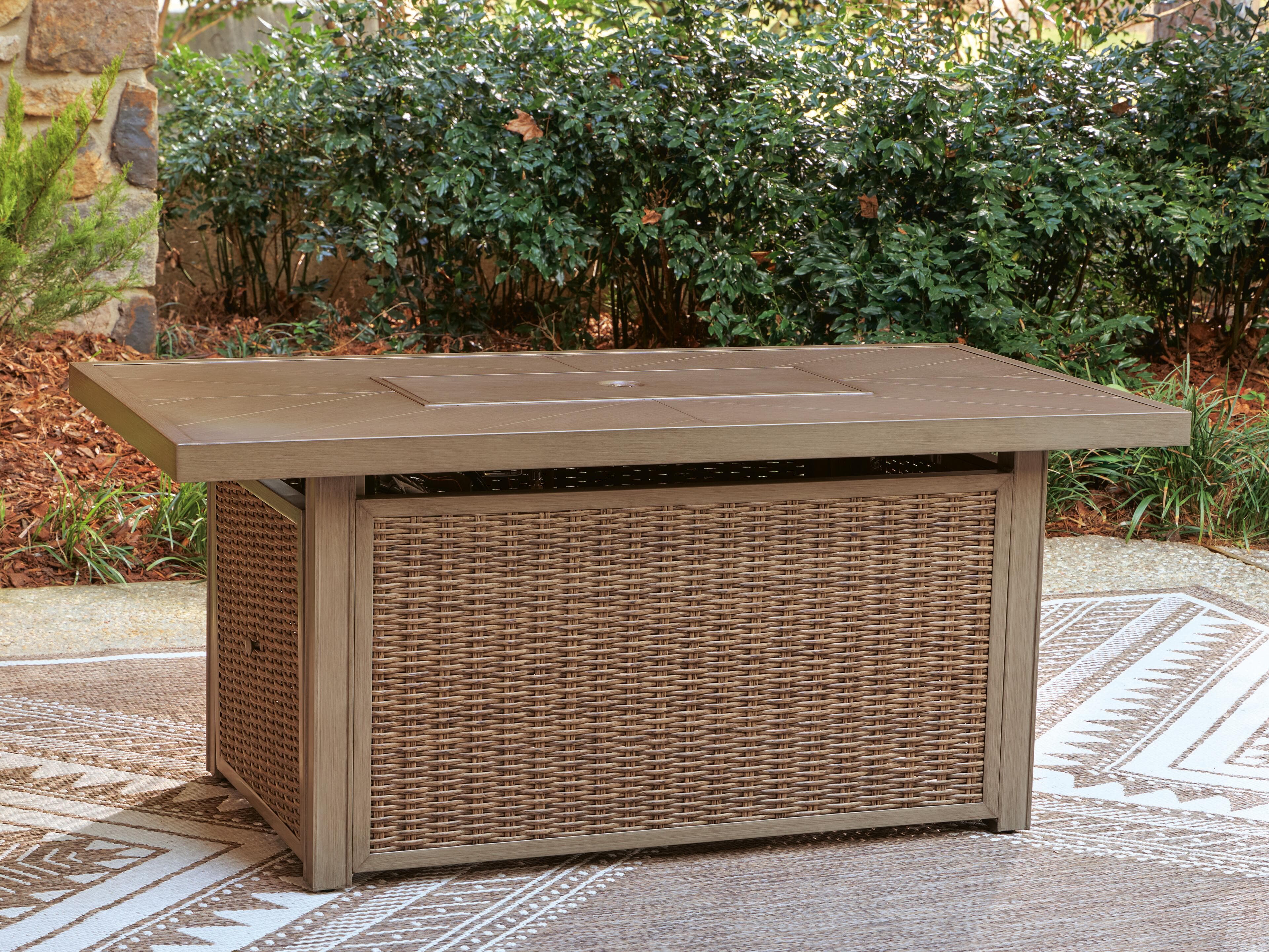 Revare Beach Outdoor Fire Pit Table — Beige — view 7