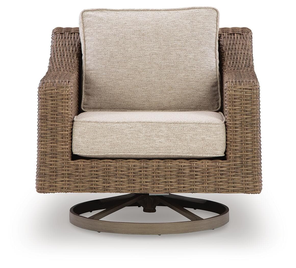 Revare Beach Swivel Lounge with Cushion — Beige — view 3