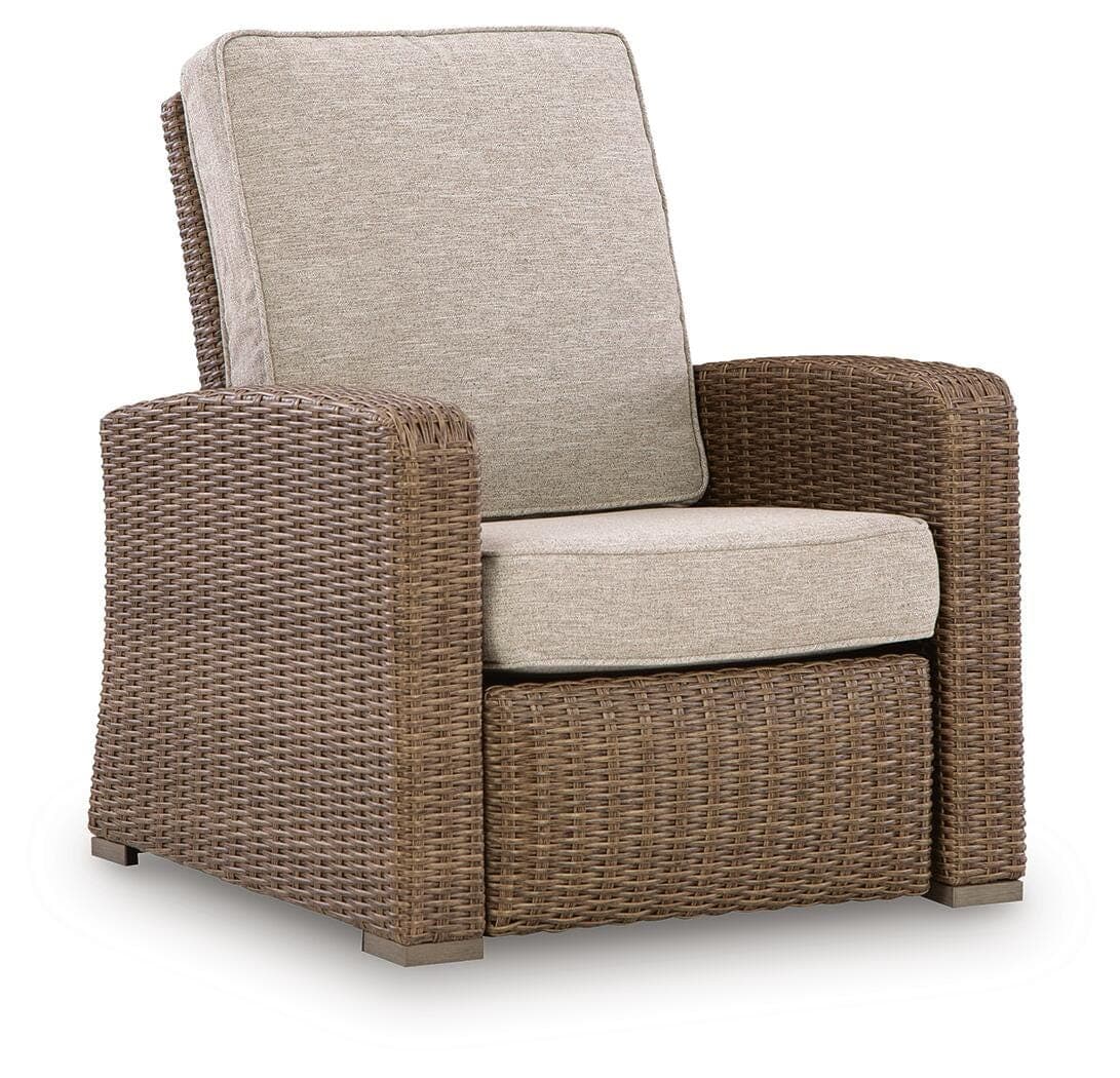 Revare Beach Outdoor Recliner — Beige — Elite Furniture Cincinnati