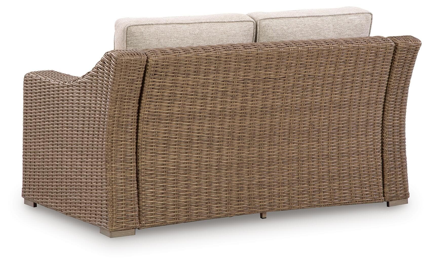 Revare Beach Outdoor Loveseat with Cushion — Beige — view 4