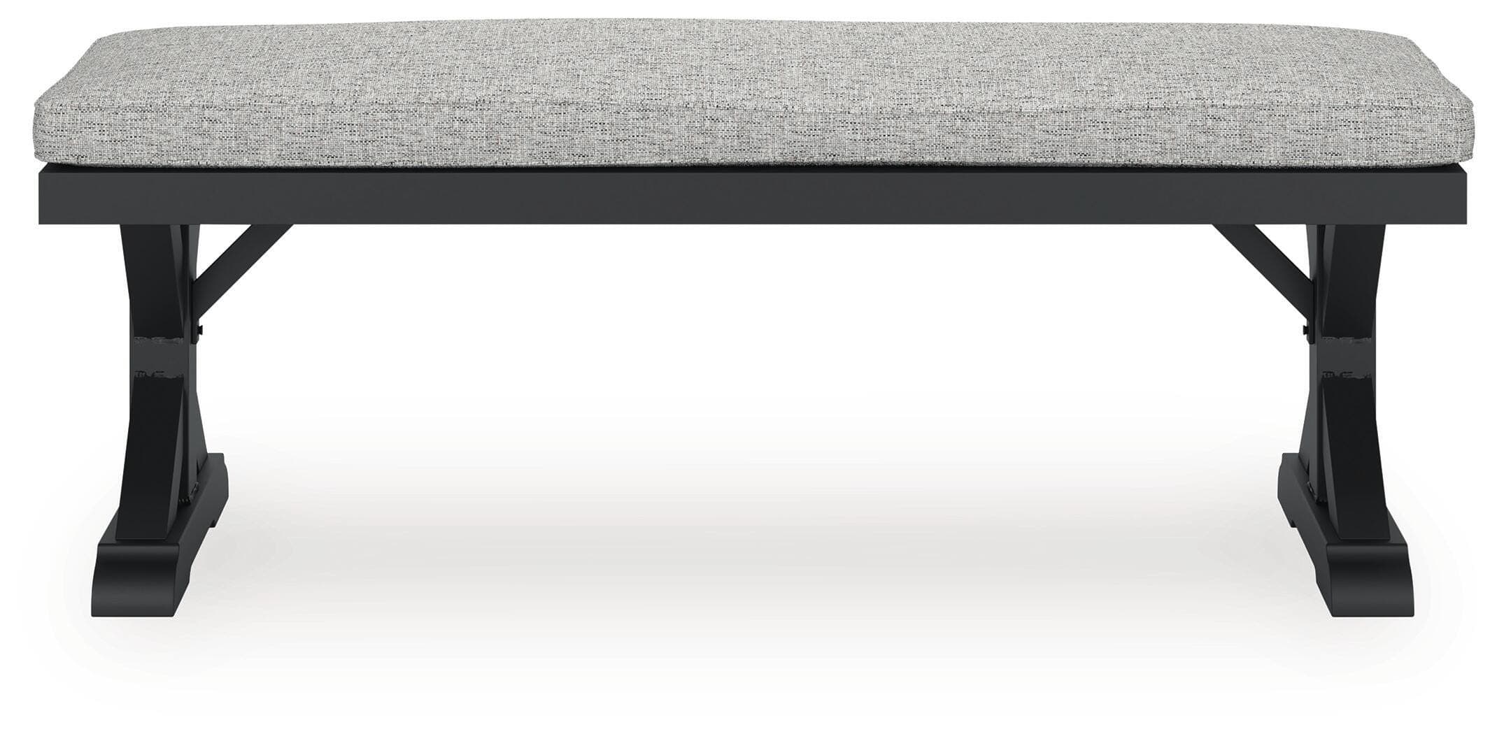 Beachcroft Outdoor Bench with Cushion — Black/Gray — view 4