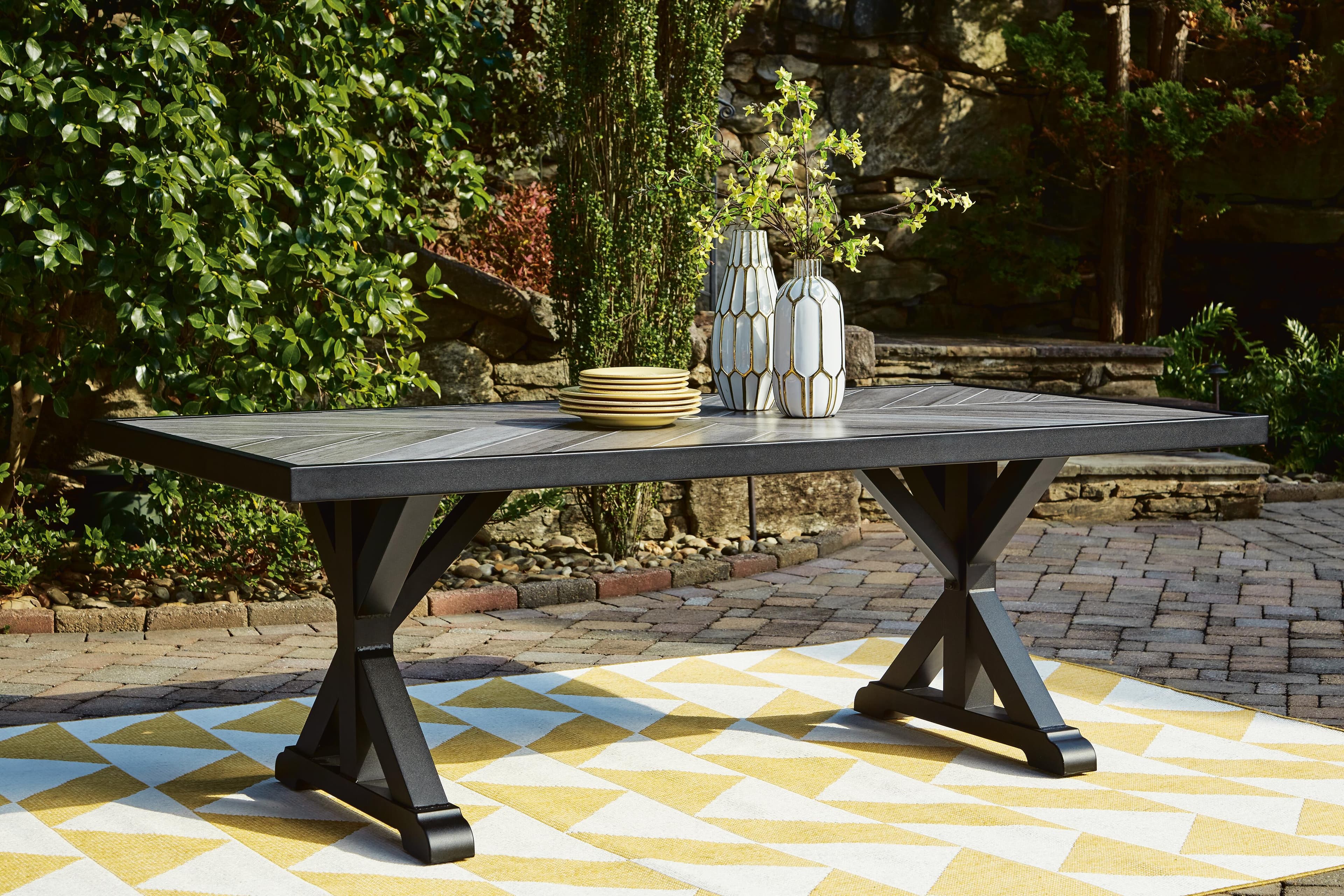 Beachcroft Outdoor Dining Table — Black/Gray — view 2