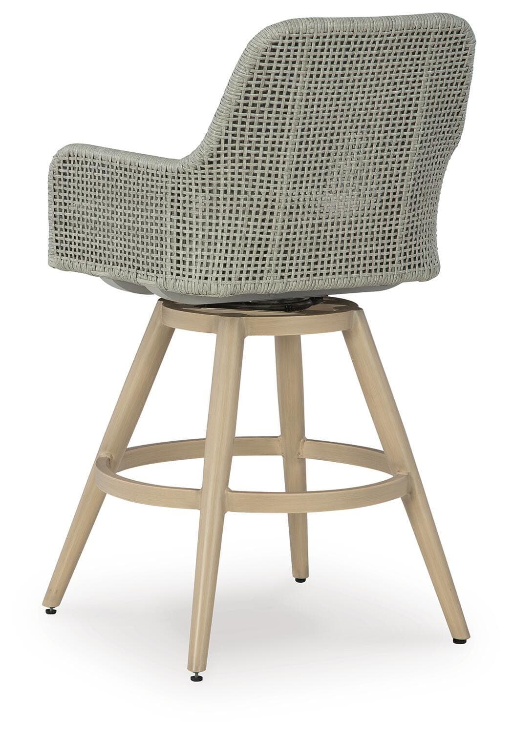 Seton Creek Outdoor Bar Height Barstool with Cushion (Set of 2) — Brown/Beige — view 5