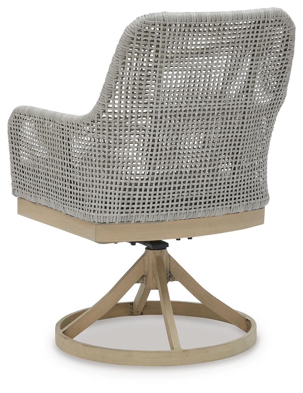 Seton Creek Outdoor Swivel Dining Chair (Set of 2) — Black/Gray & Brown/Beige — view 6