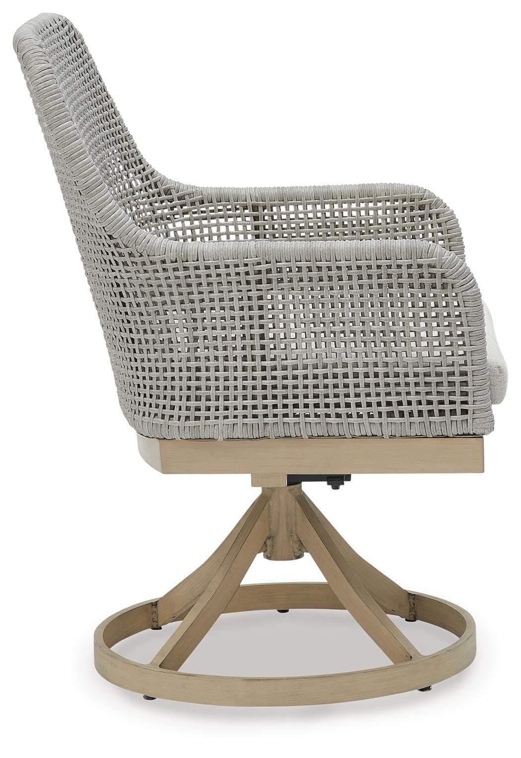 Seton Creek Outdoor Swivel Dining Chair (Set of 2) — Black/Gray & Brown/Beige — view 5