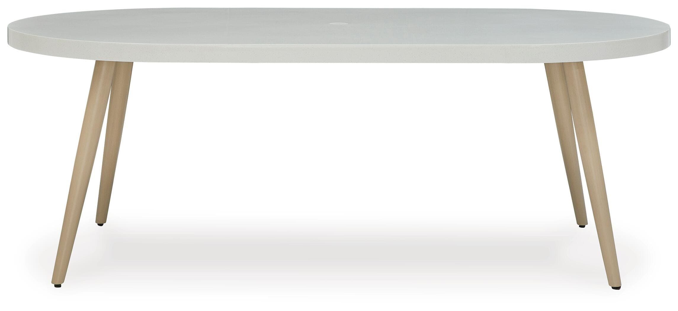 Seton Creek Outdoor Dining Table — Black/Gray & Brown/Beige — view 3