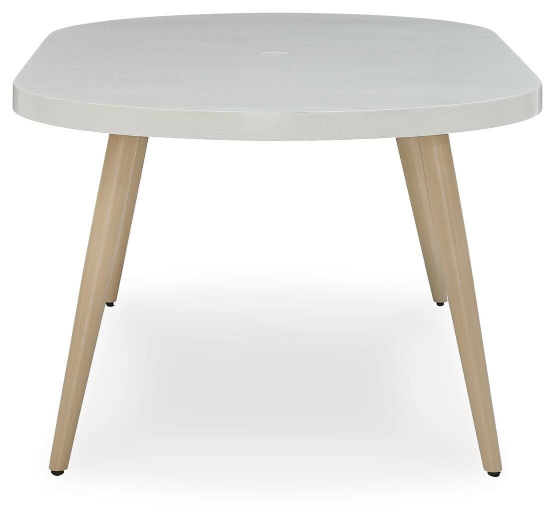Seton Creek Outdoor Dining Table — Black/Gray & Brown/Beige — view 4