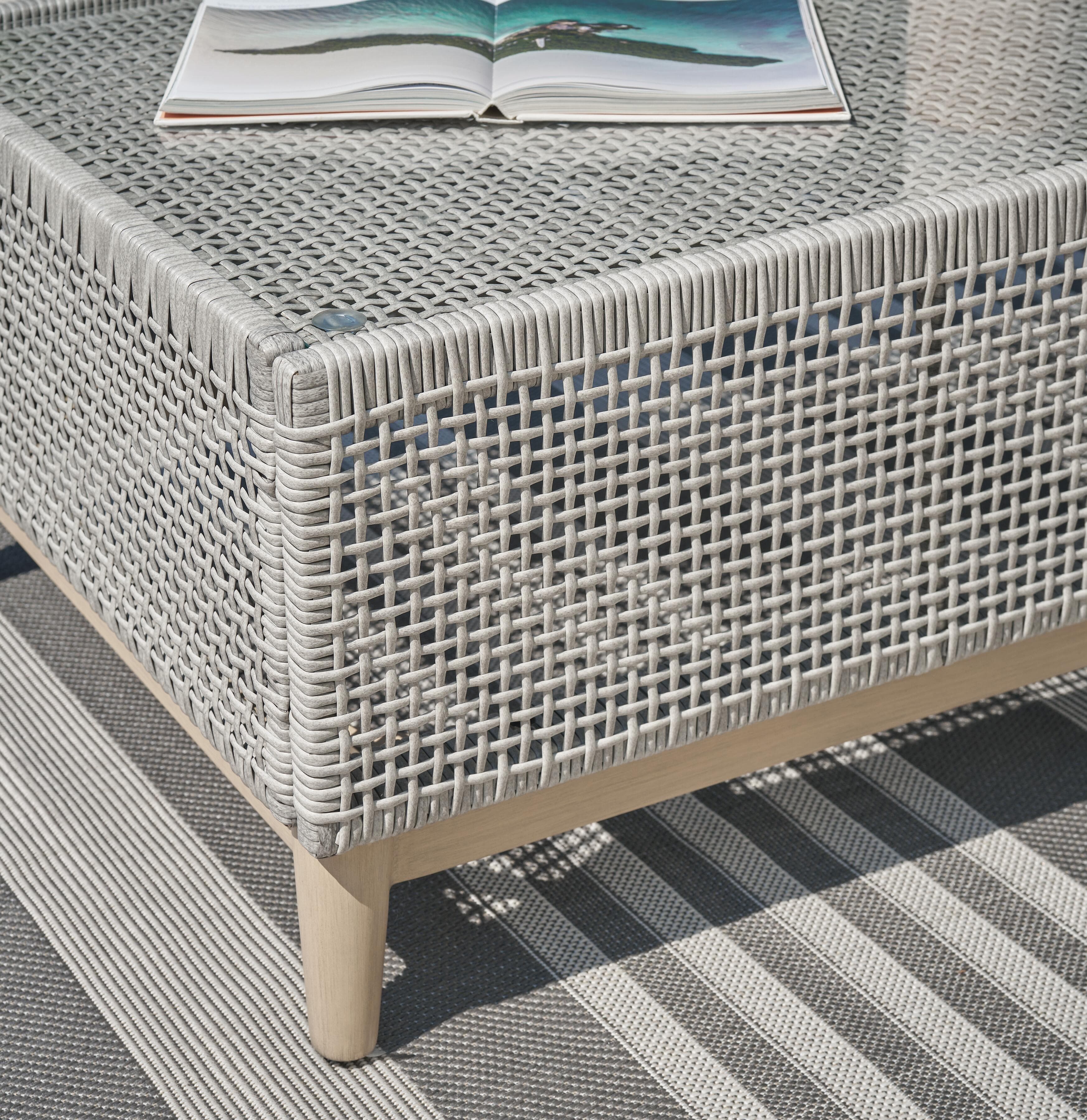 Seton Creek Outdoor Coffee Table — Black/Gray & Brown/Beige — view 6
